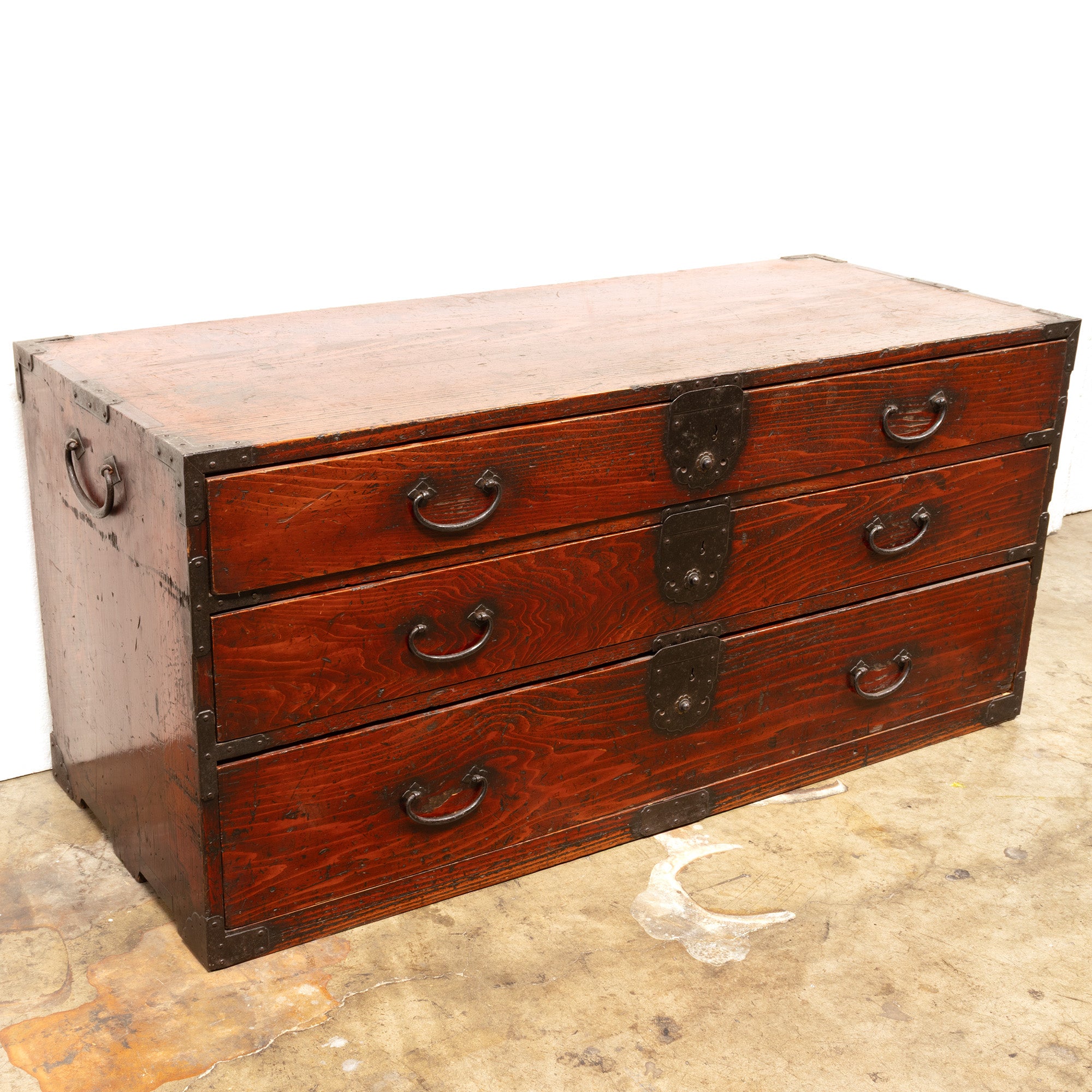 Half Isho Dansu Clothing Chest | Japanese Antique Furniture