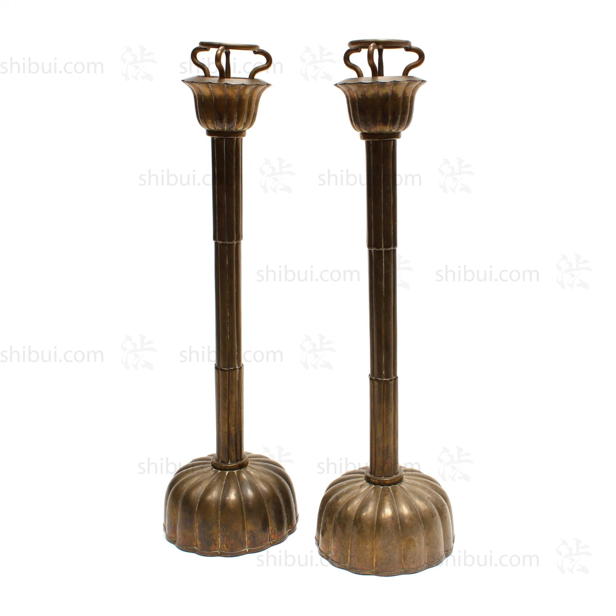 Bronze Shokudai - Traditional Japanese Candlesticks
