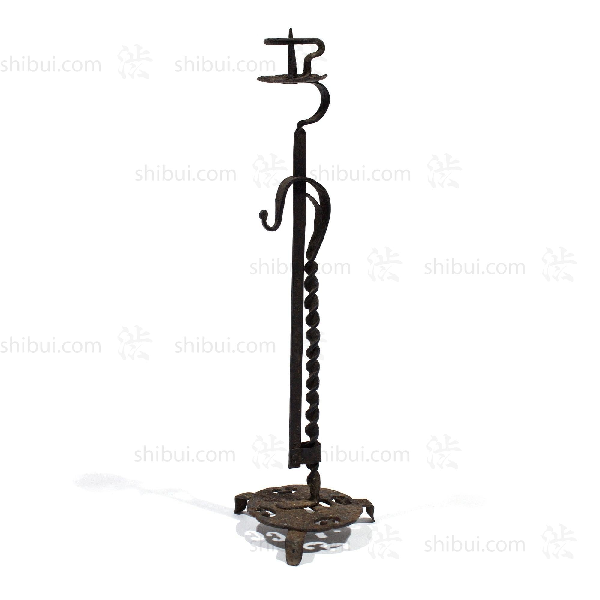Japanese Iron Tsuba Height Adjustible Candlestick