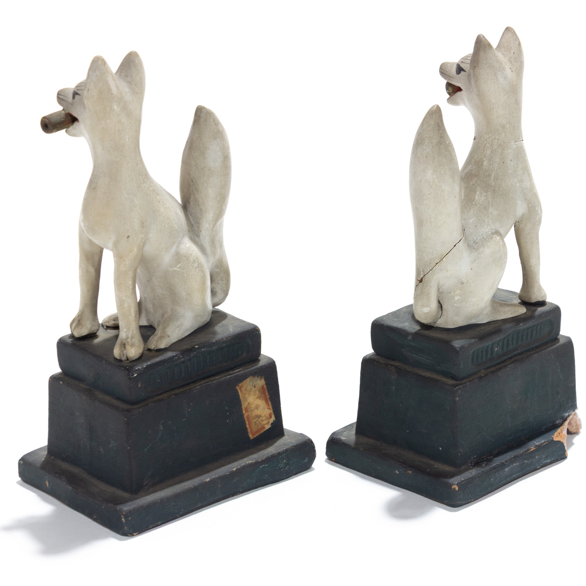 Inari Foxes | Sacred Kitsune Porcelain Figure Pair