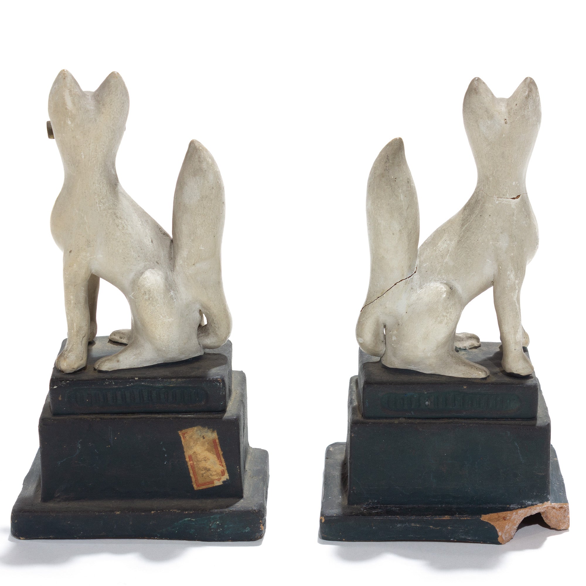Inari Foxes | Sacred Kitsune Porcelain Figure Pair