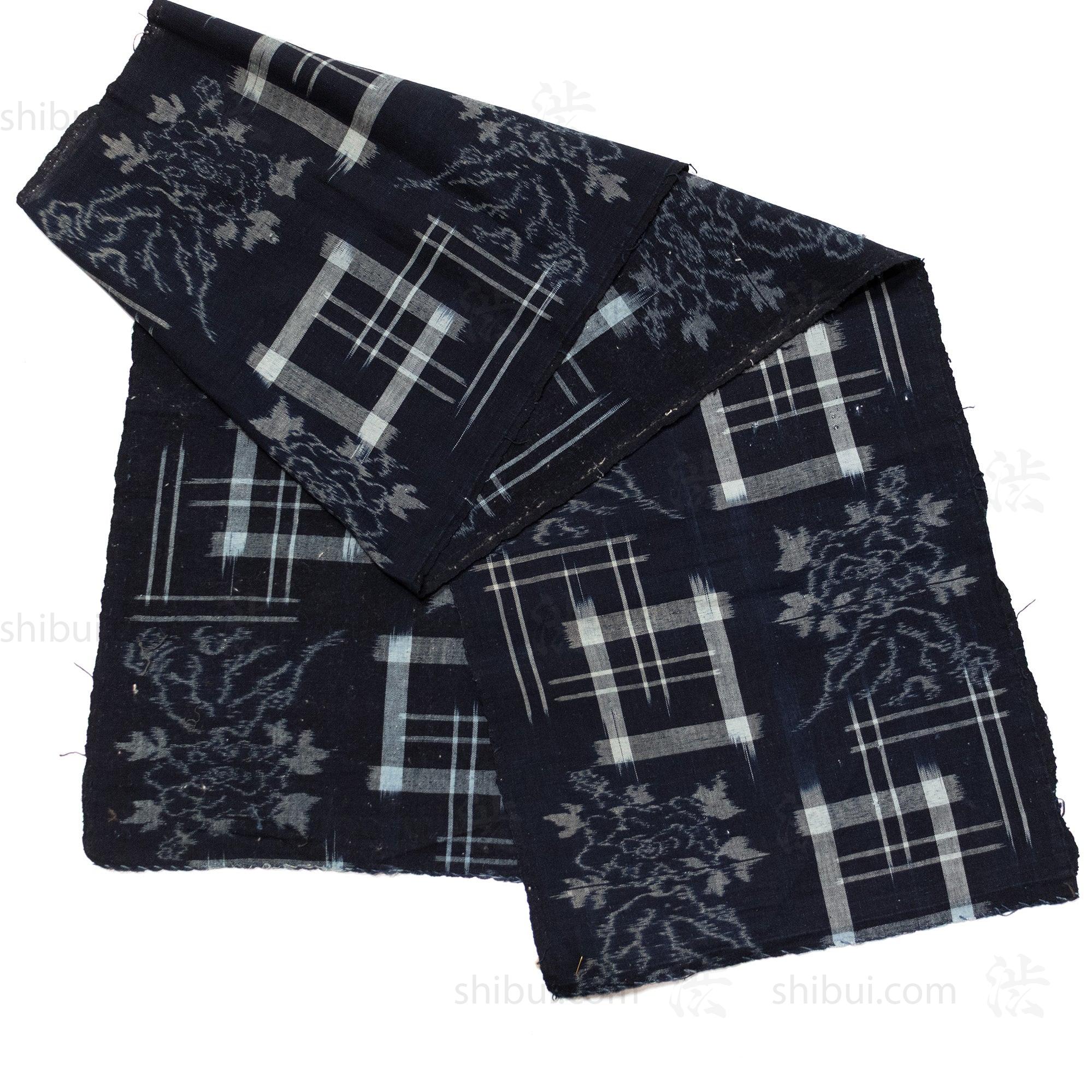 Japanese Indigo Egasuri Ikat Panel