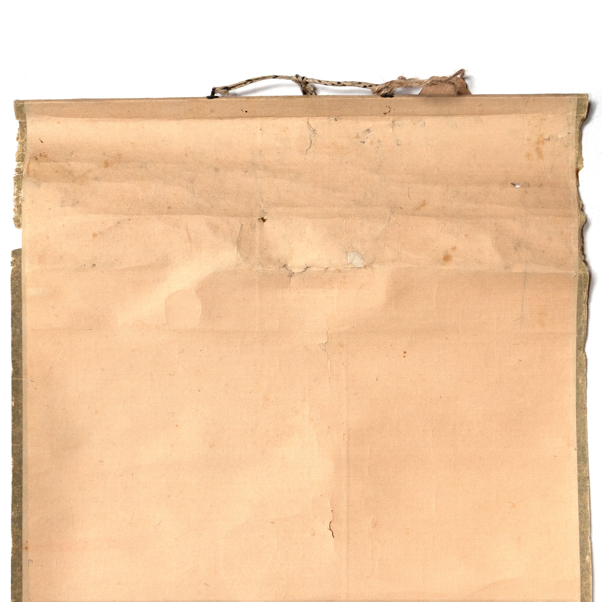 Antique Japanese Scroll of a Skeleton and Calligraphy