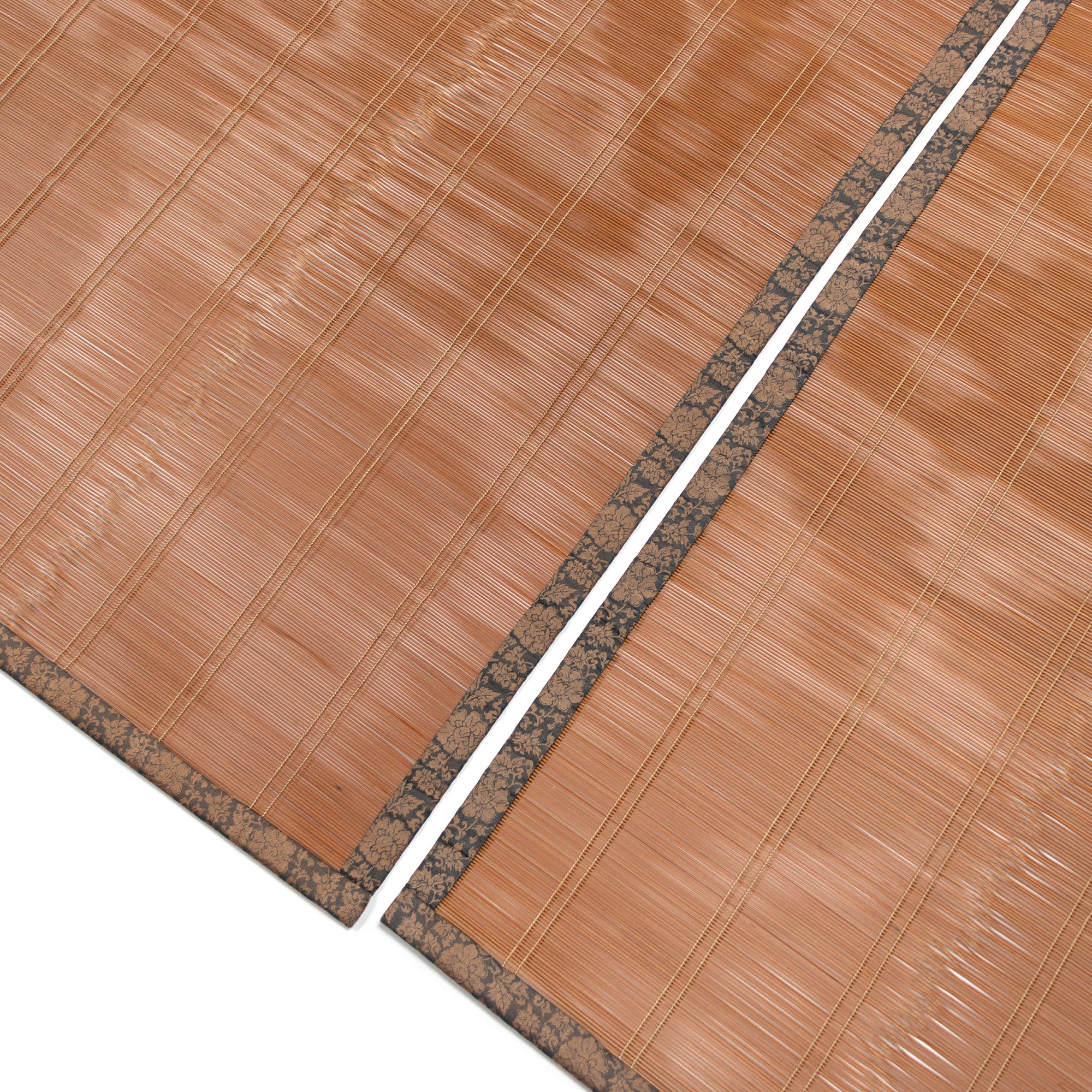 Sudare with Brocade Border| Split Bamboo Blind | Set of 2 long, 2 short