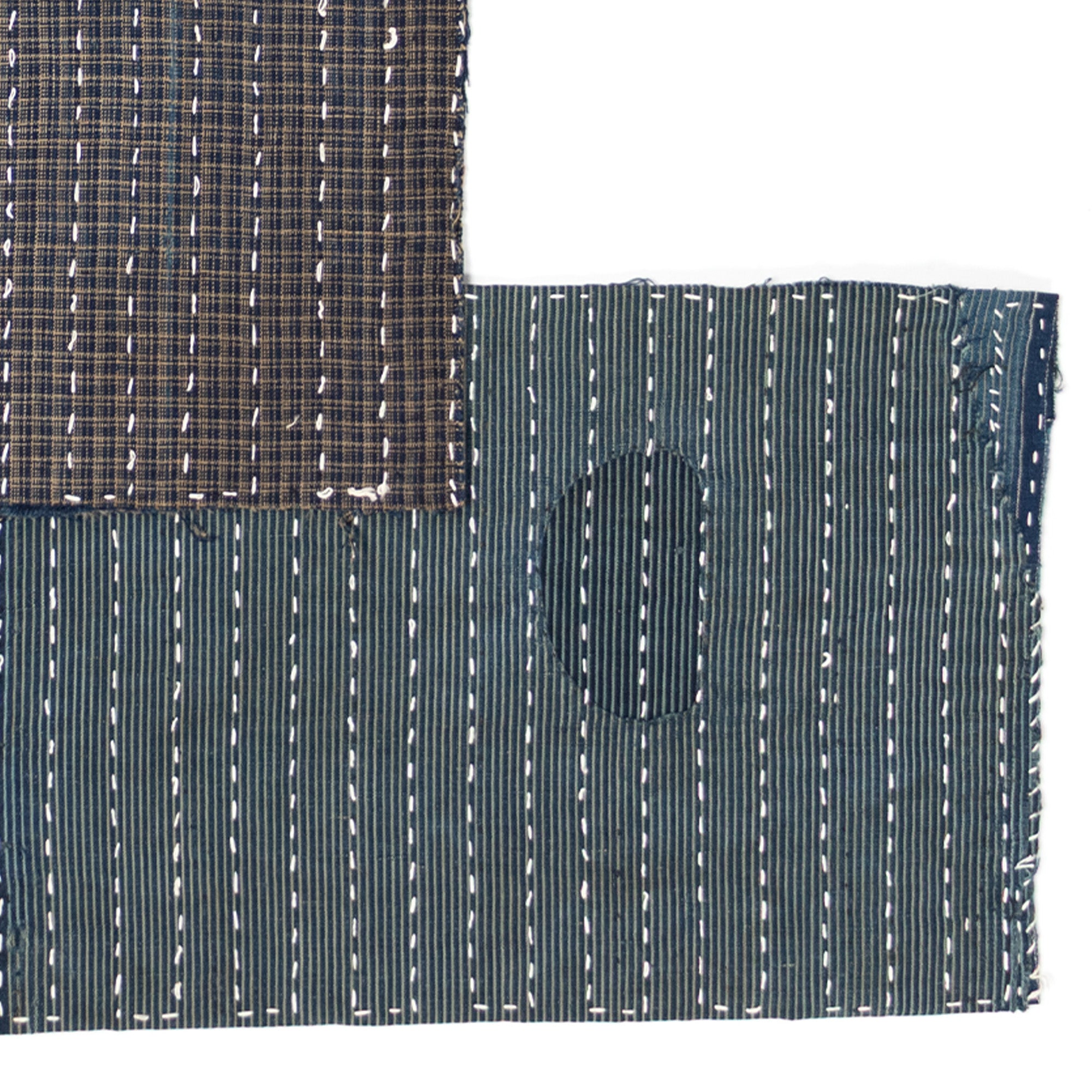Indigo Sashiko Zokin Set of 5 | Small Sashiko Placemats