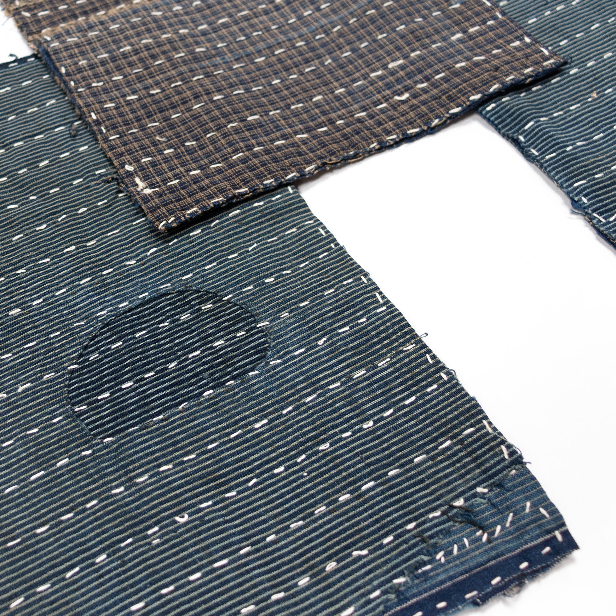 Indigo Sashiko Zokin Set of 5 | Small Sashiko Placemats