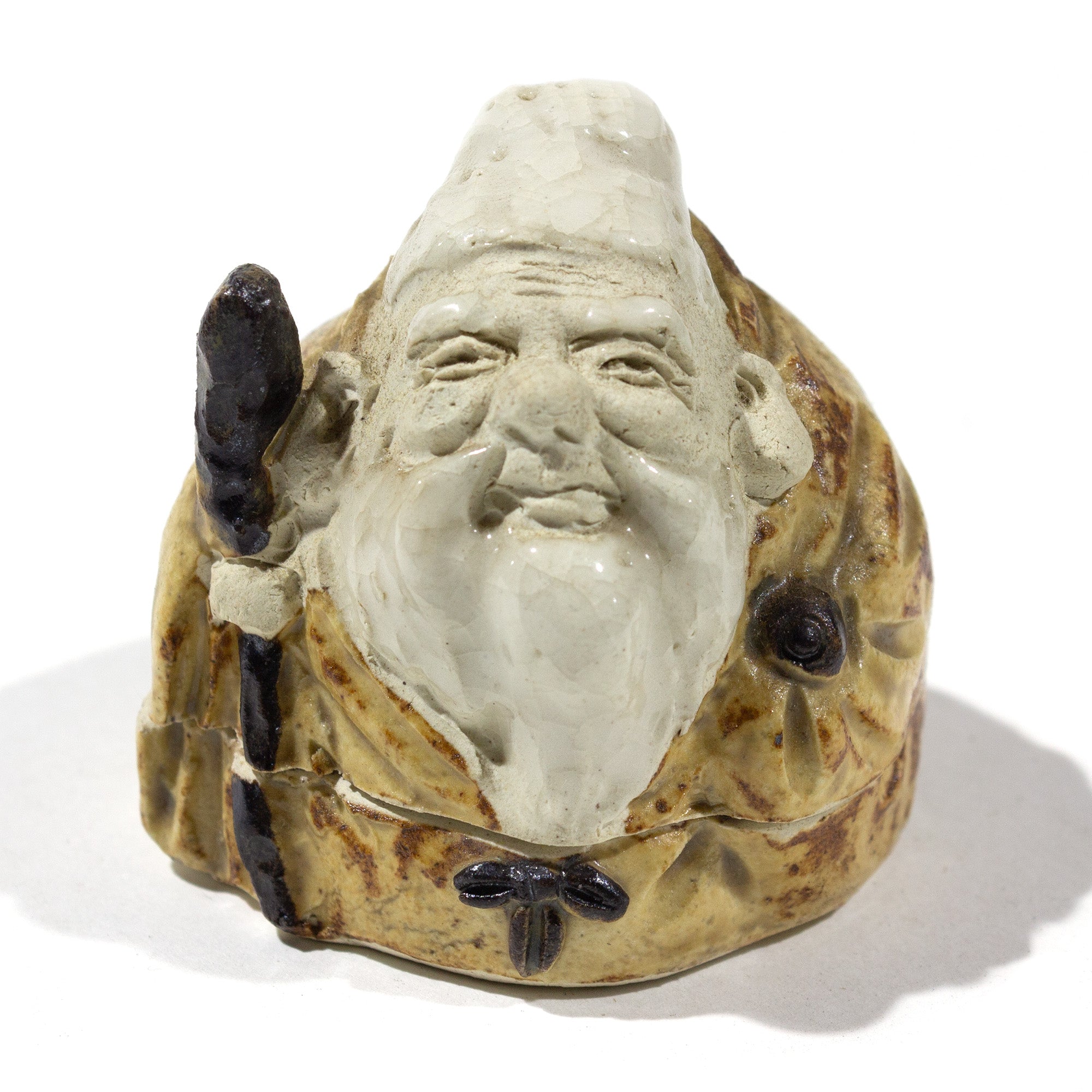 Ceramic Kogo with Lucky God Motif | Japanese Incense Storage Container