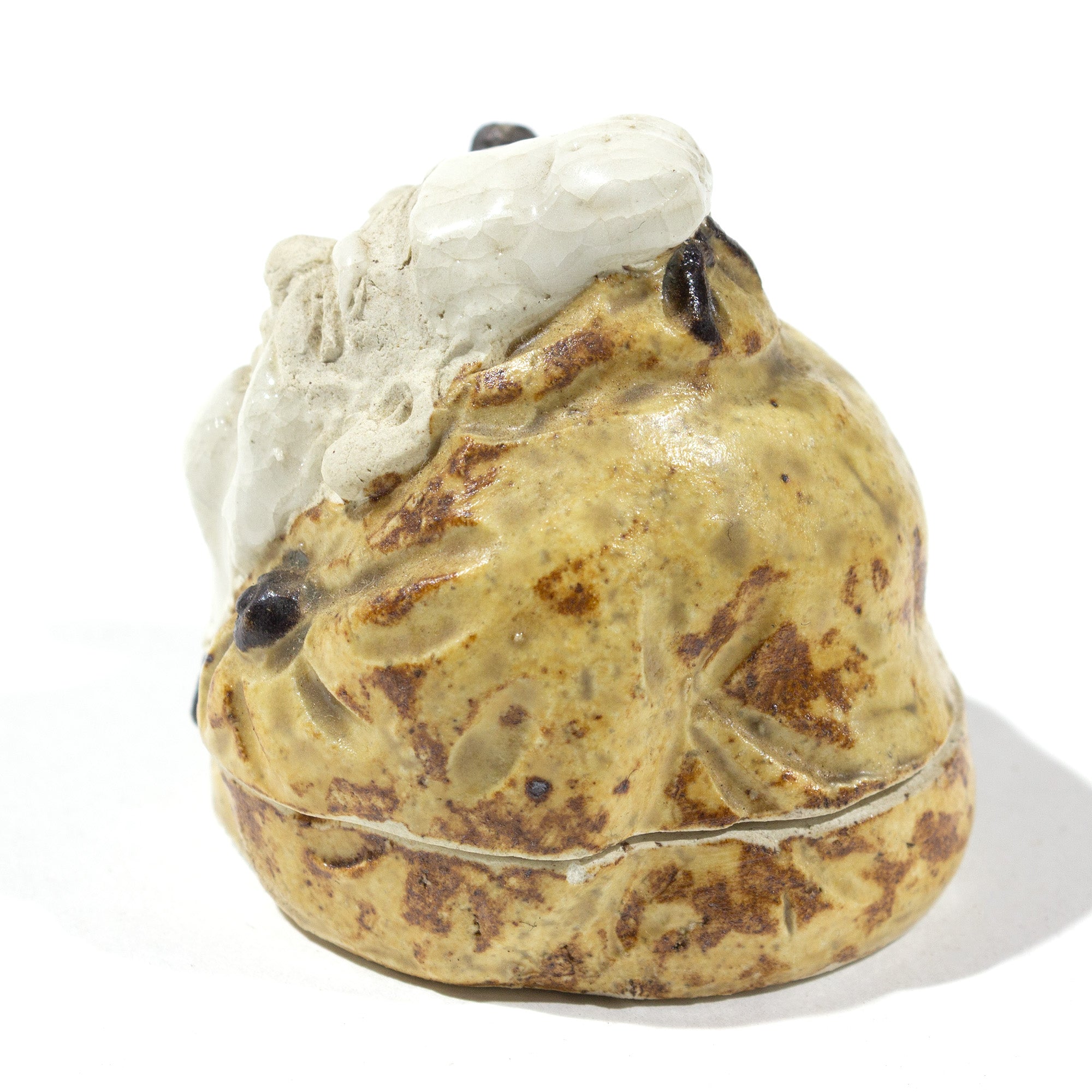 Ceramic Kogo with Lucky God Motif | Japanese Incense Storage Container