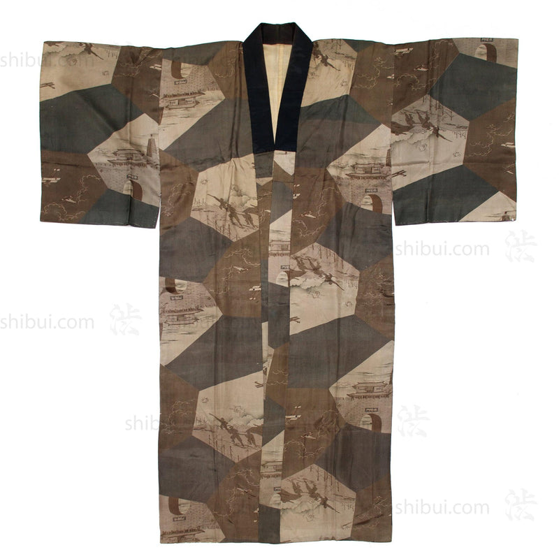 1930s Vintage Propaganda Battlefield Kimono