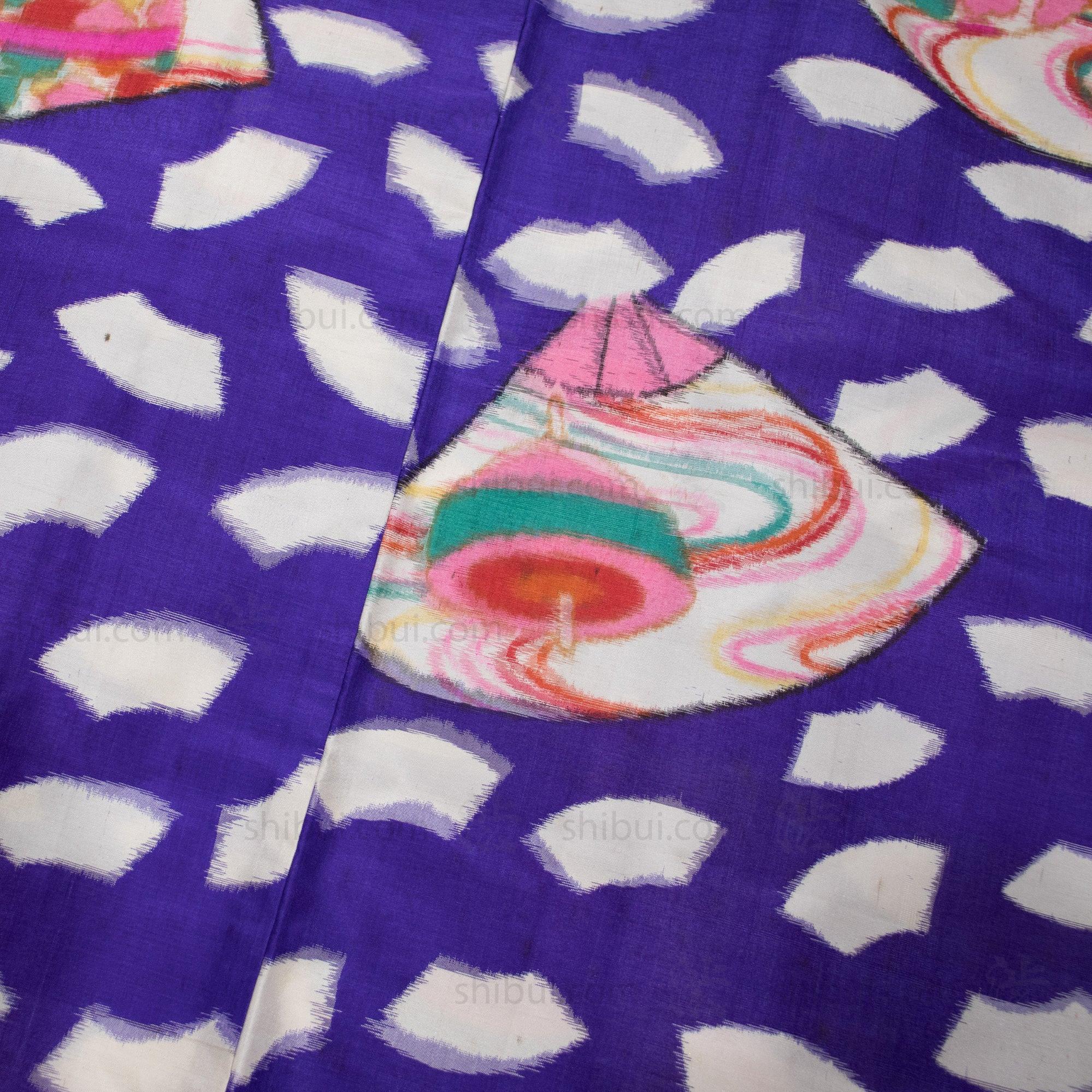 Festive Meisen Silk Haori with Top and Fan Motif