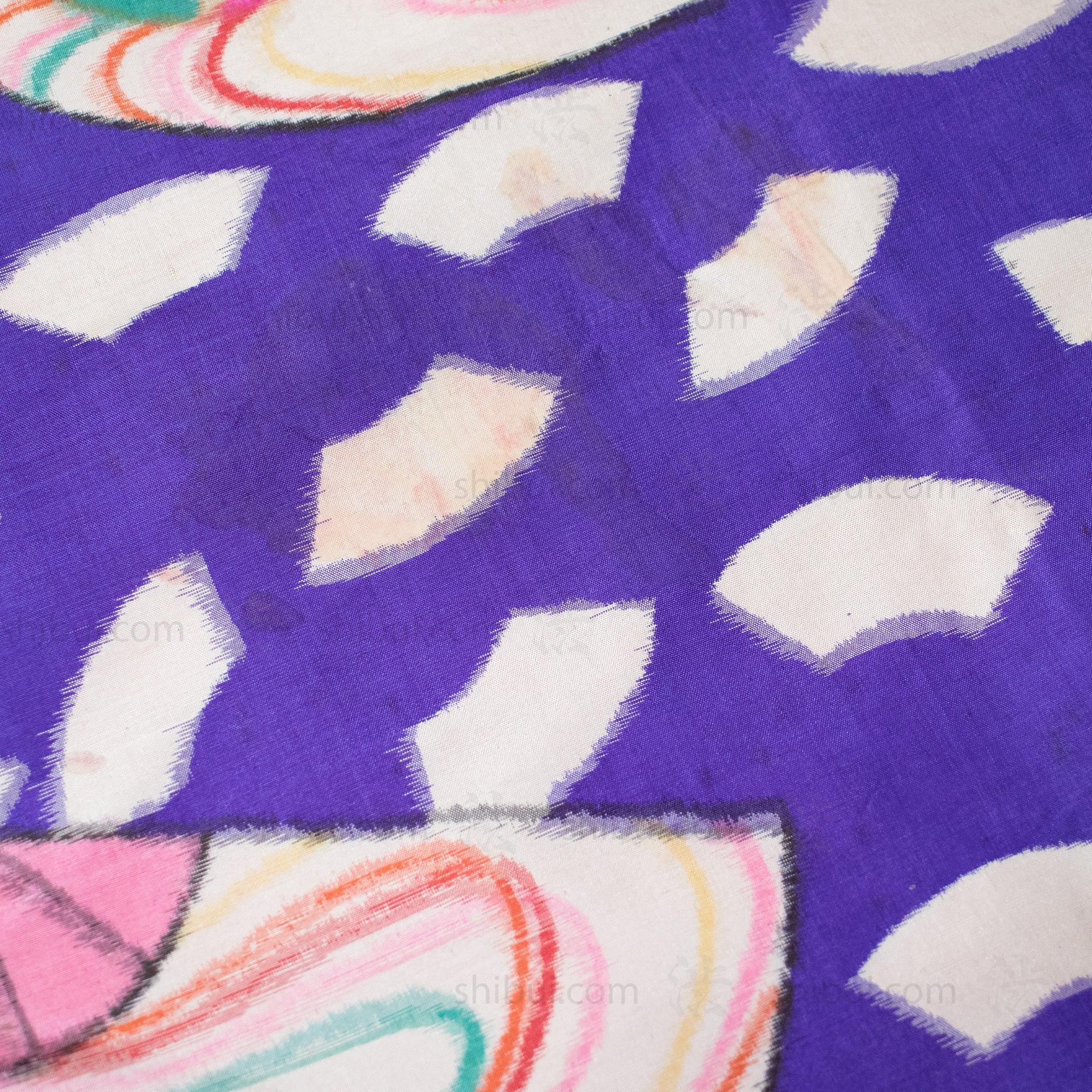 Festive Meisen Silk Haori with Top and Fan Motif