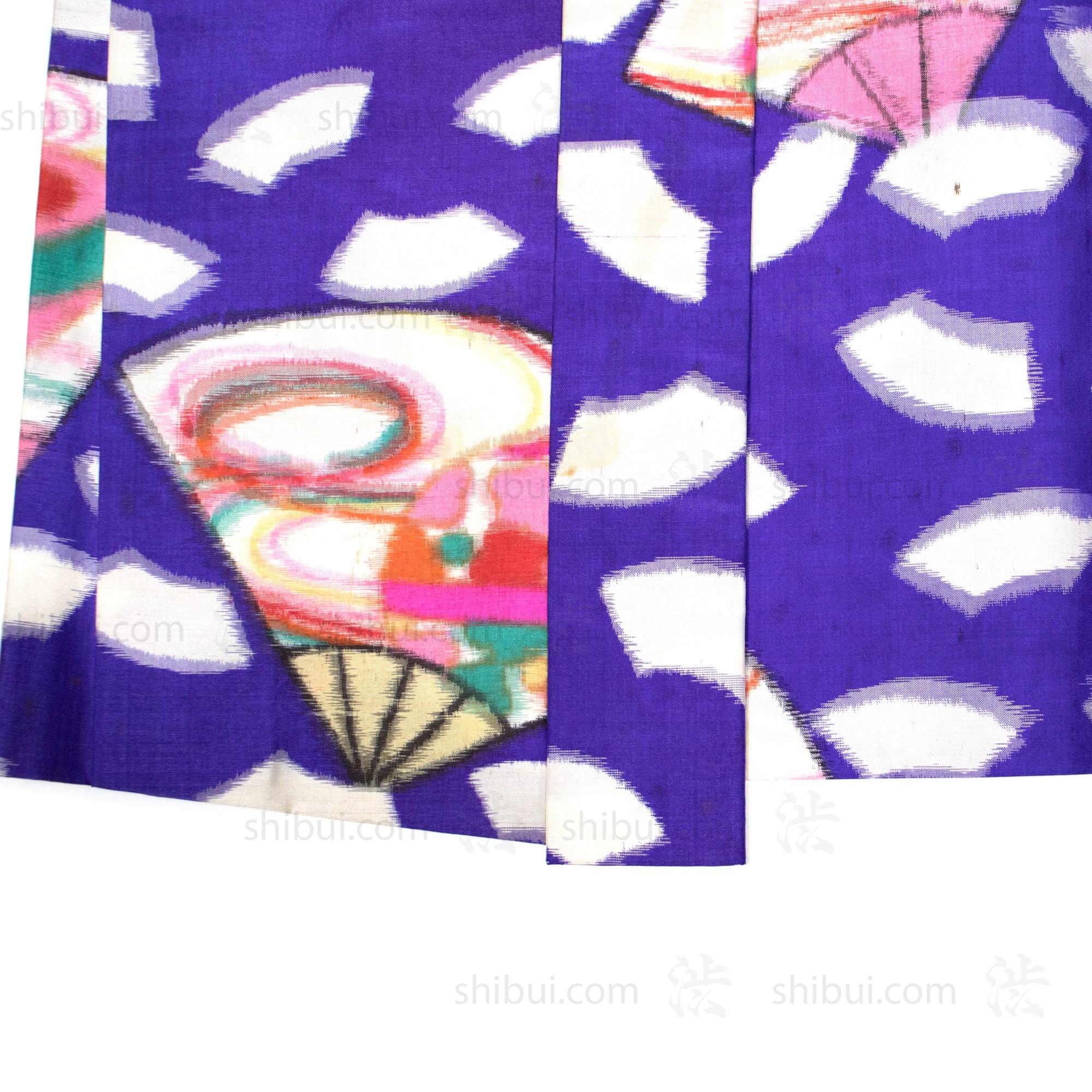 Festive Meisen Silk Haori with Top and Fan Motif