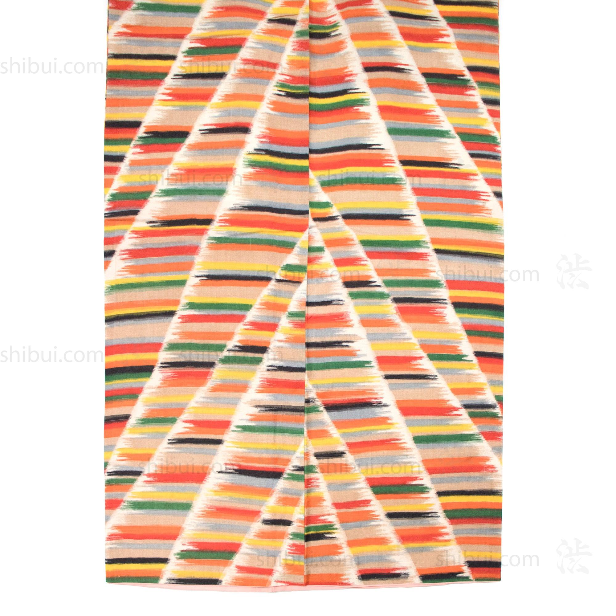 Meisen Silk Kimono with Brush Strokes