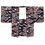 Dark Blue Meisen Silk Haori with Smoke Motif