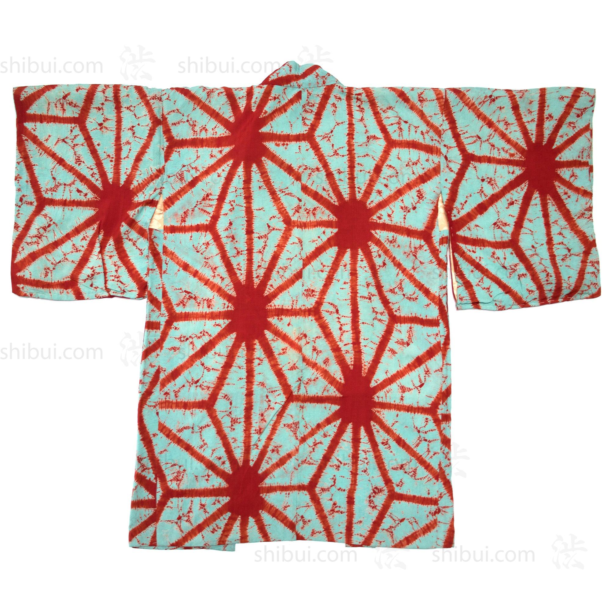 Shibori Silk Haori Asanoha Design