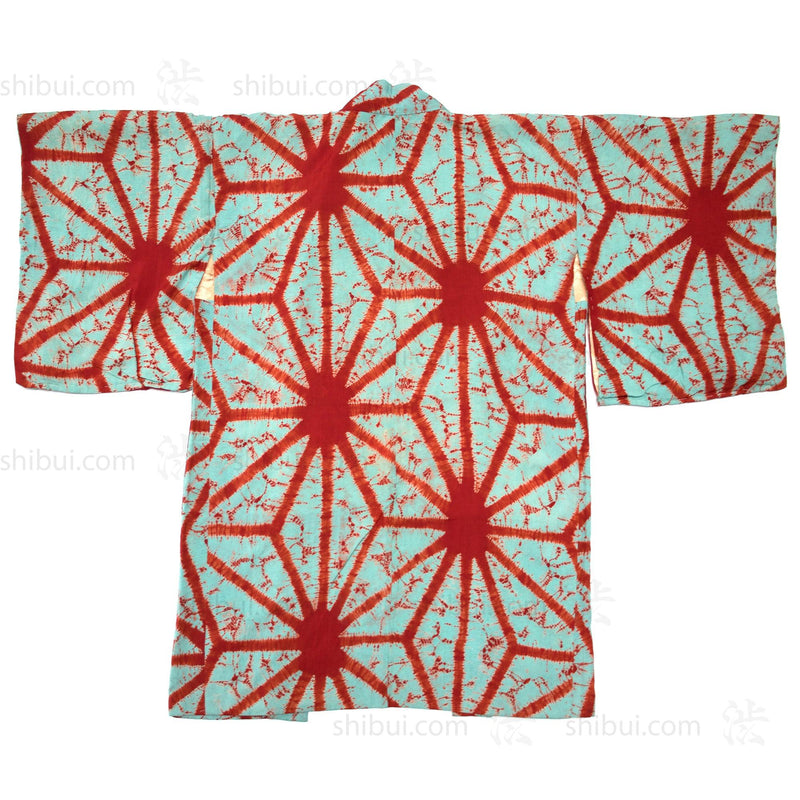 Shibori Silk Haori Asanoha Design