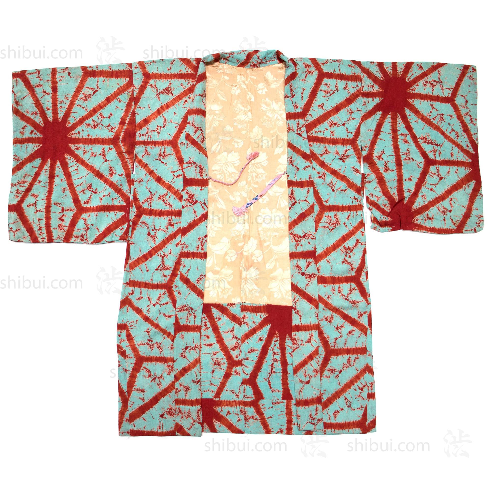 Shibori Silk Haori Asanoha Design