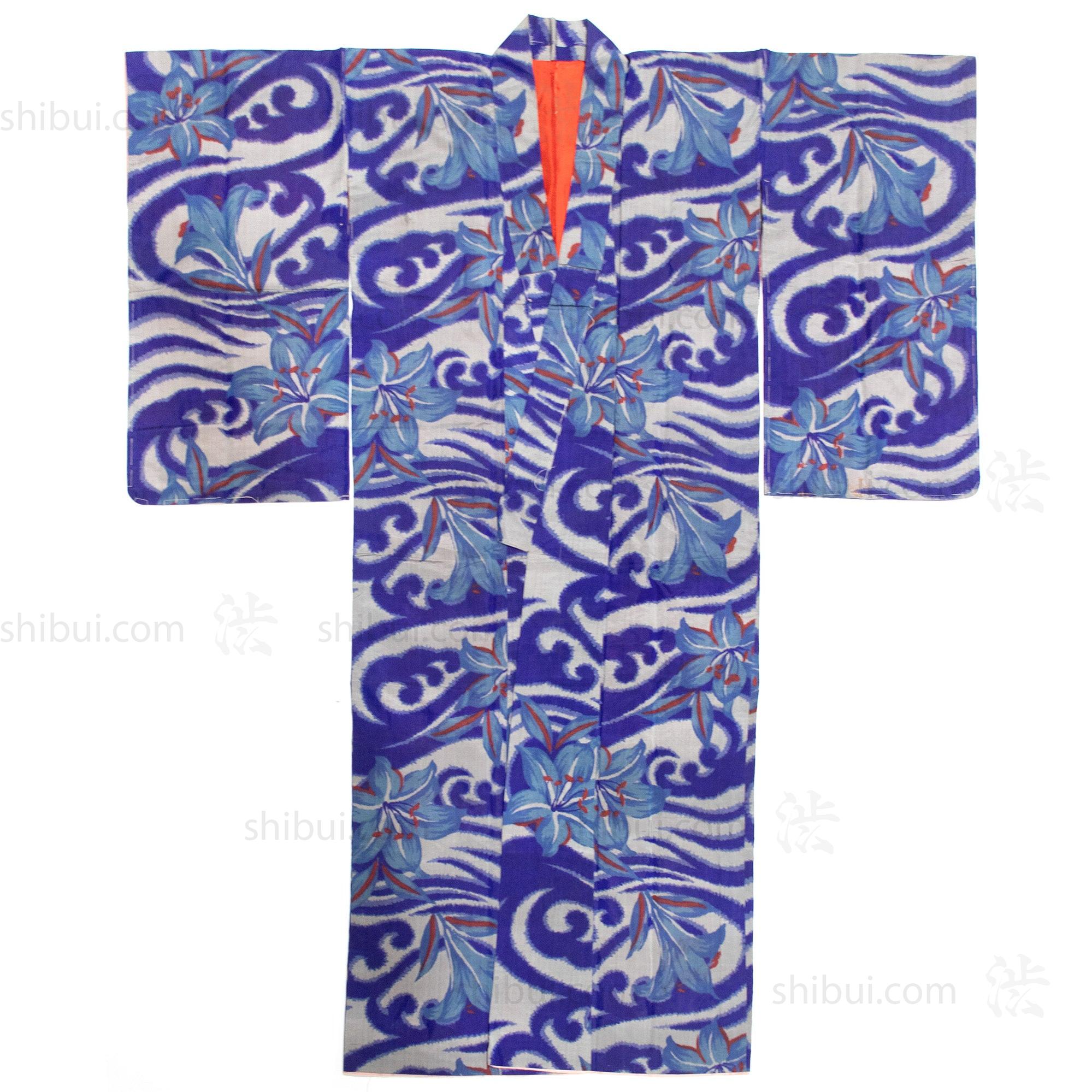 Meisen Waves & Lily Silk Kimono
