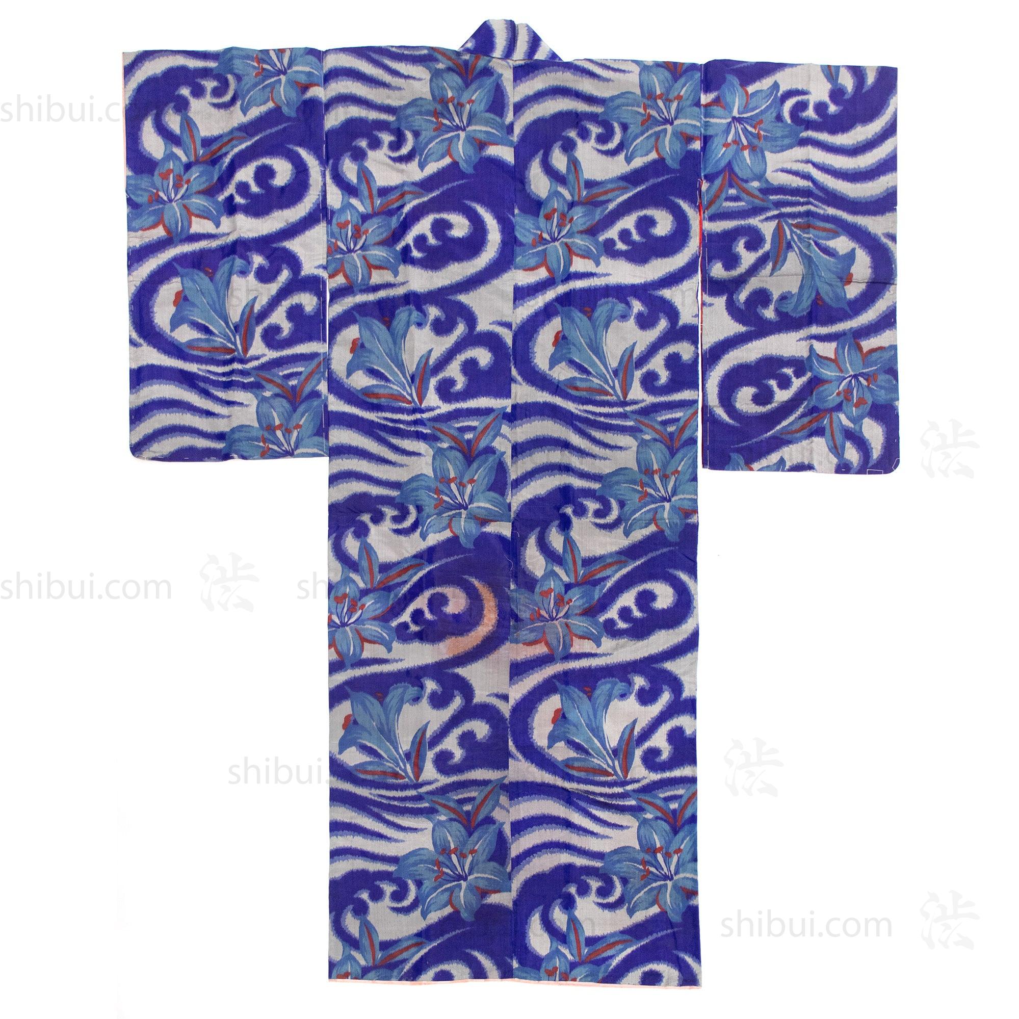 Meisen Waves & Lily Silk Kimono