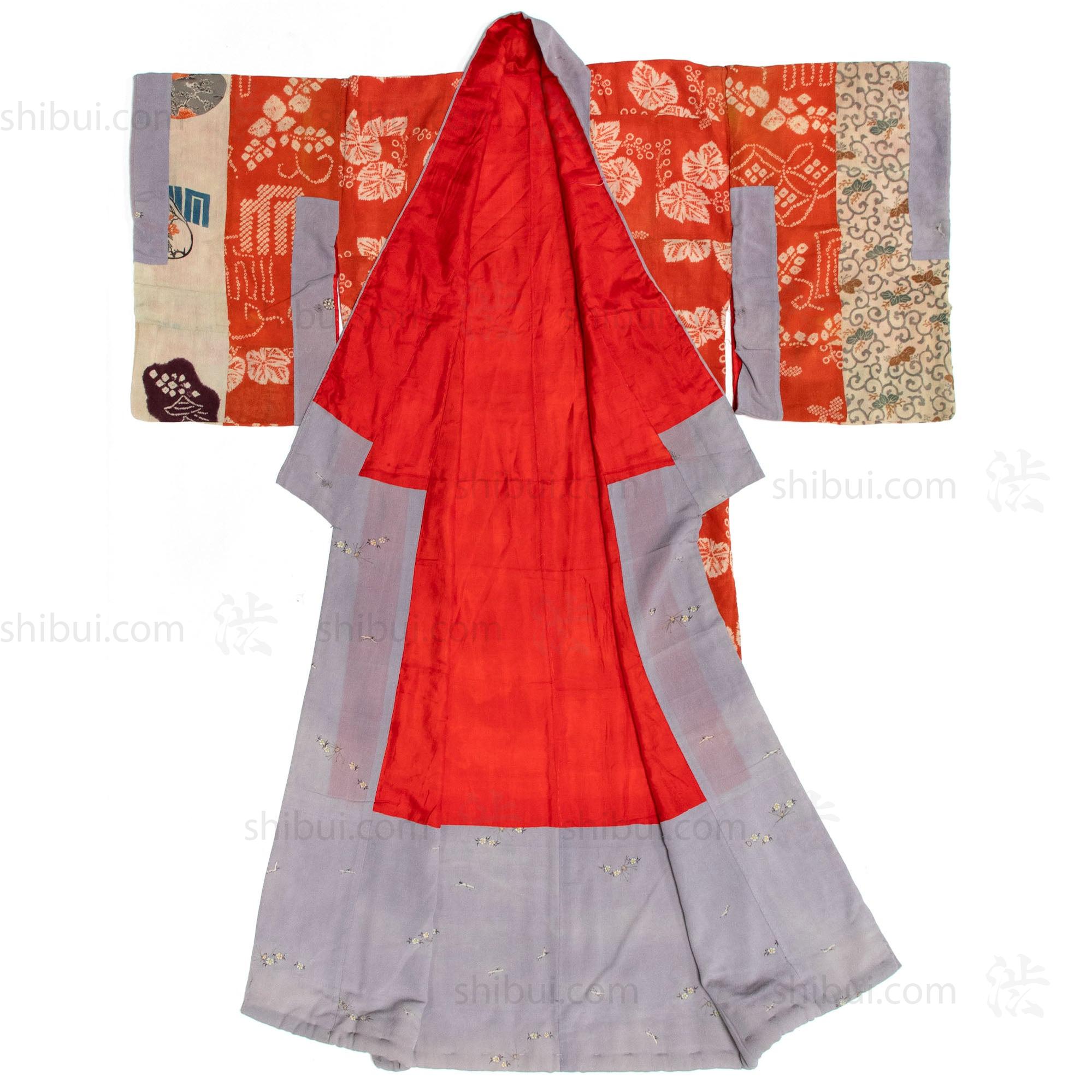 Yosegire Chirimen Patchwork Kimono