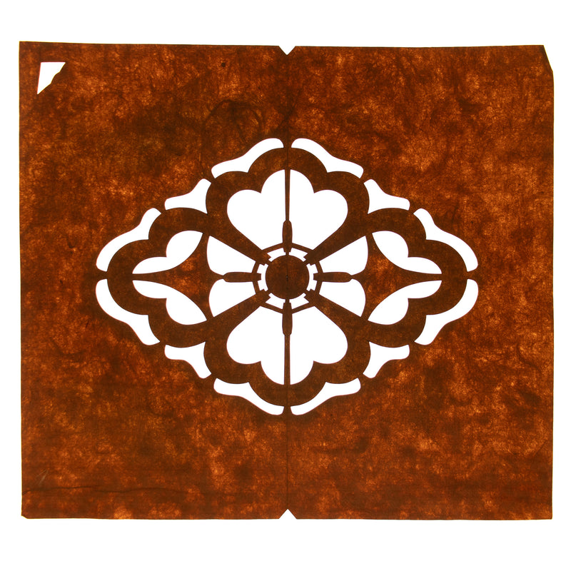 Katagami | Japanese Stencil of a Floral Mon Family Crest