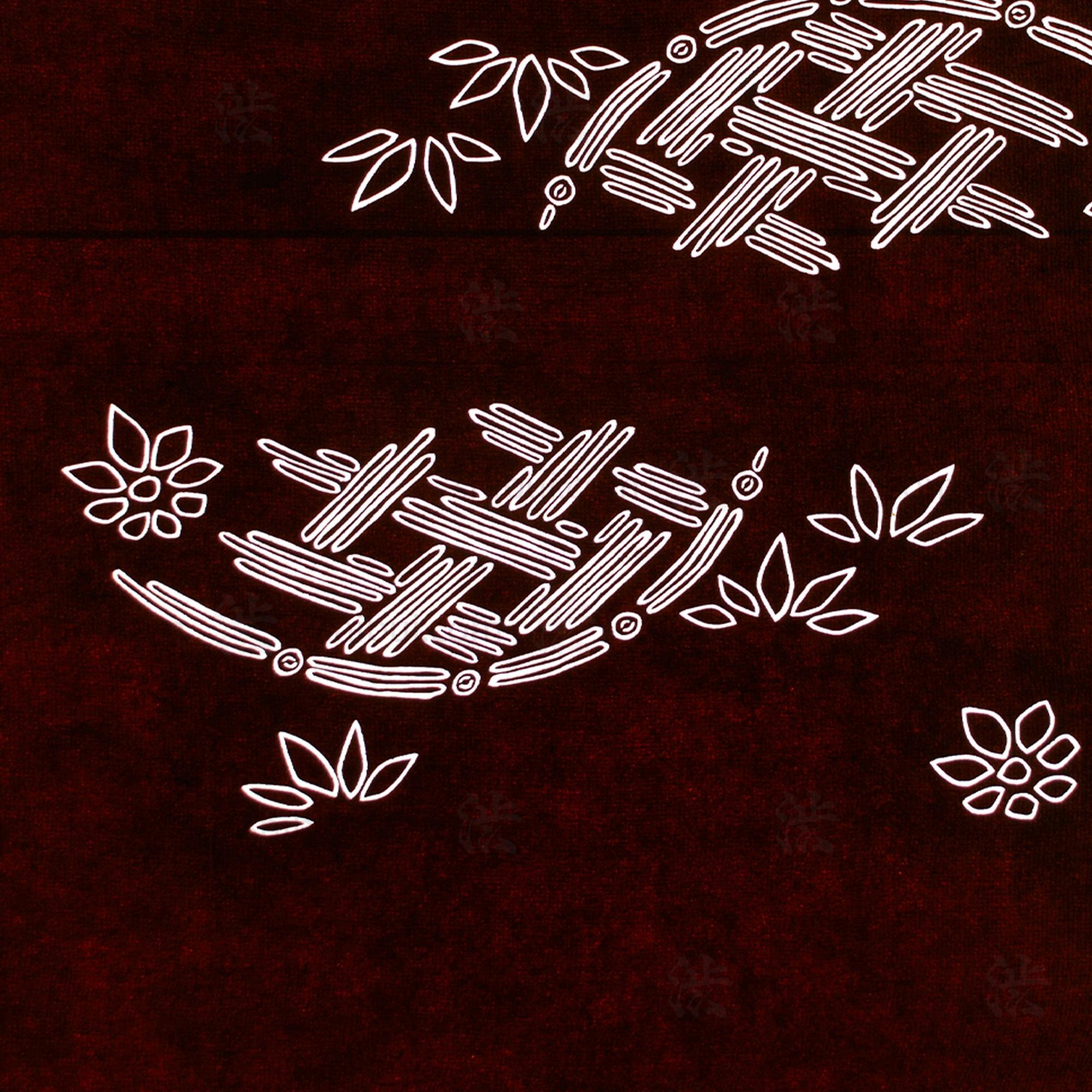 Flower Basket Motif Katagami | Japanese Lacquered Paper Stencil