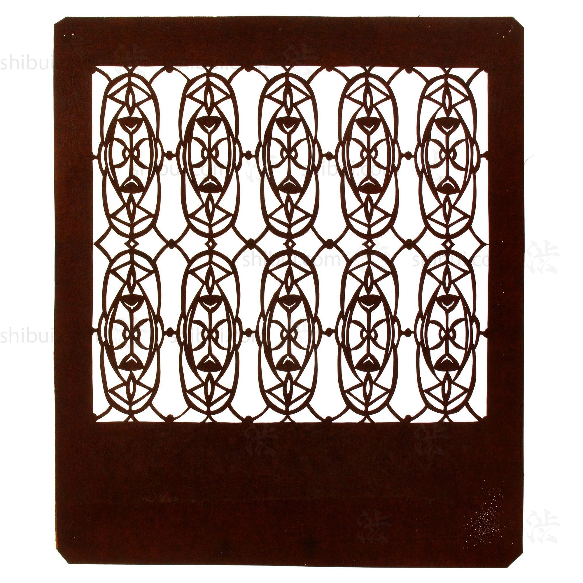 Geometric Motif Katagami | Japanese Lacquered Paper Stencil