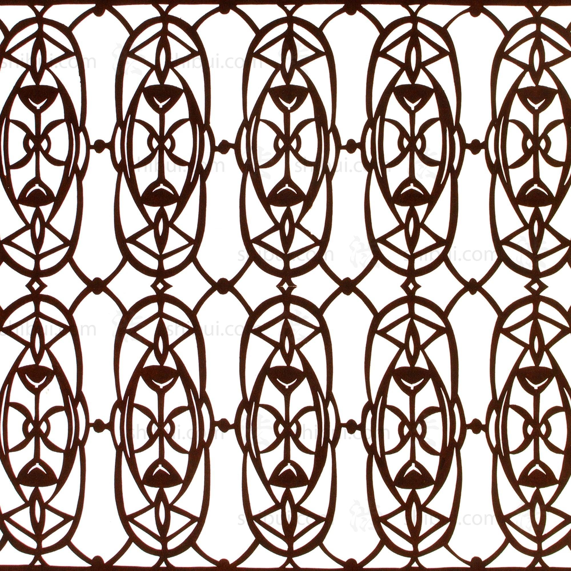 Geometric Motif Katagami | Japanese Lacquered Paper Stencil