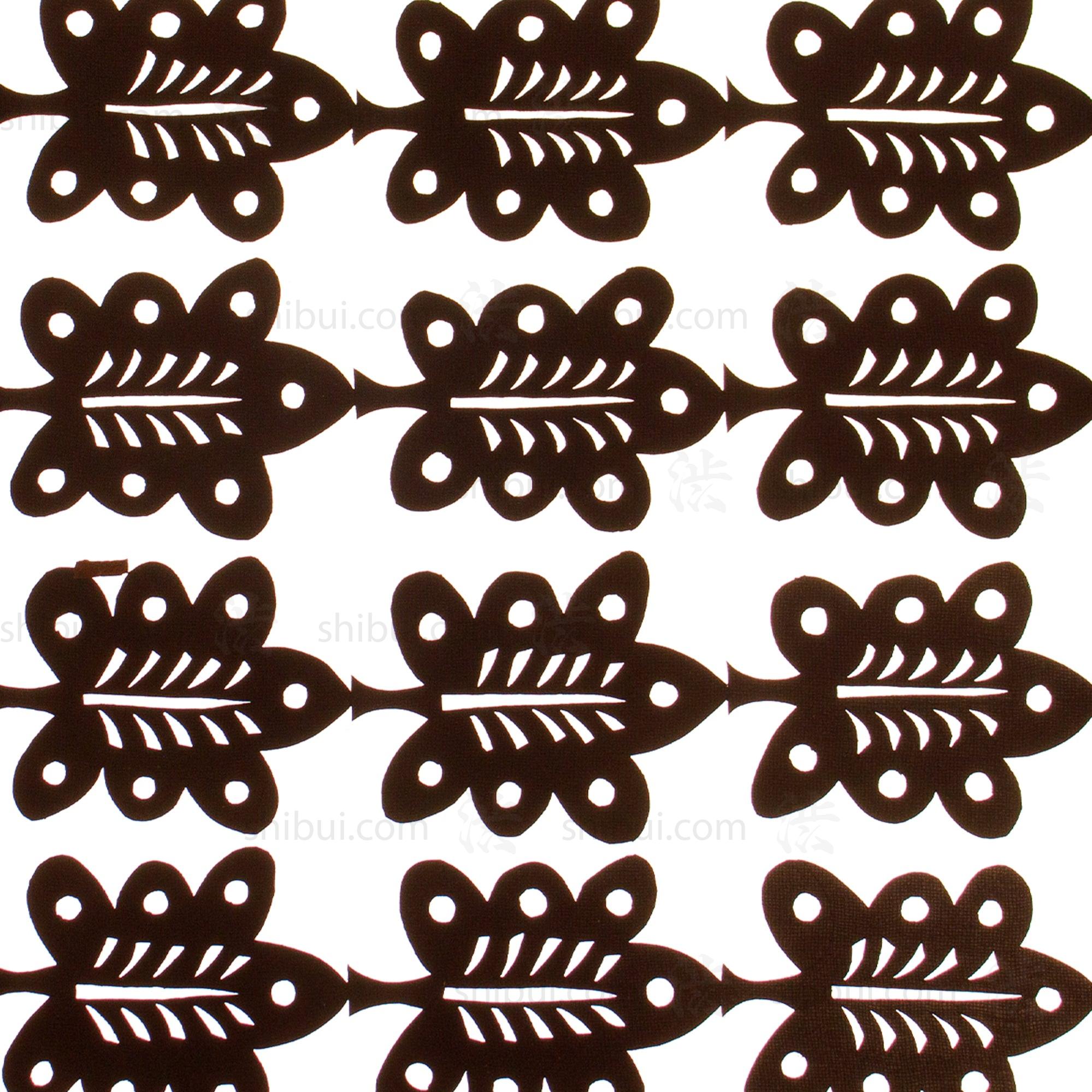 Leaf Motif Katagami | Japanese Lacquered Paper Stencil