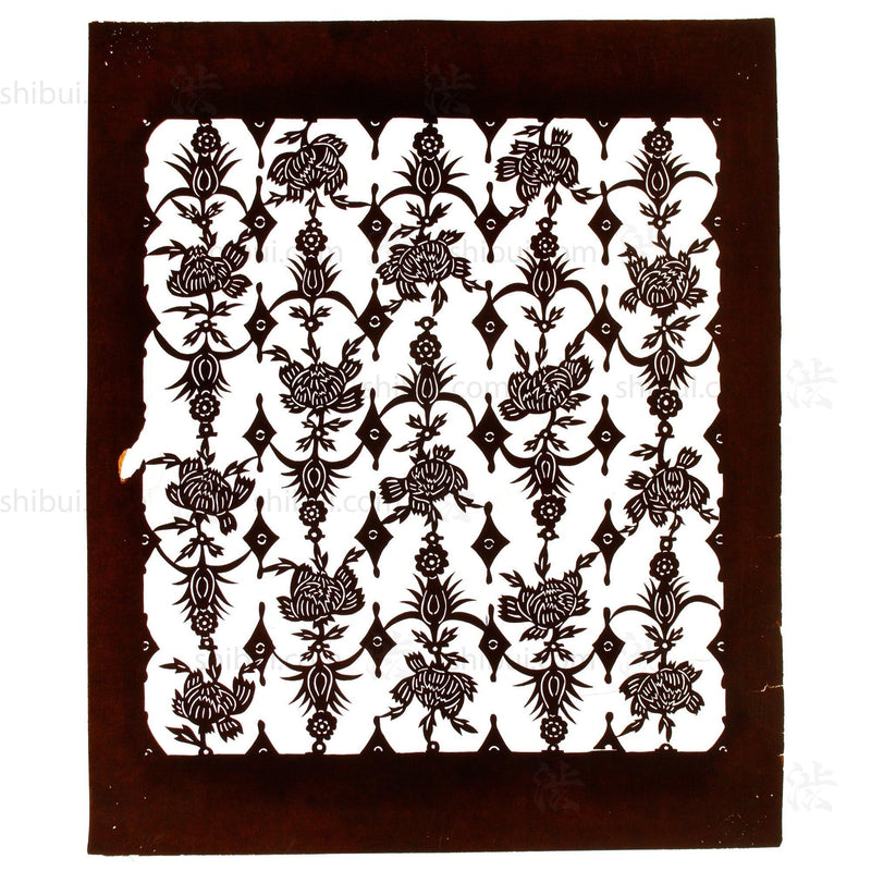 Carnation Motif Katagami | Japanese Lacquered Paper Stencil