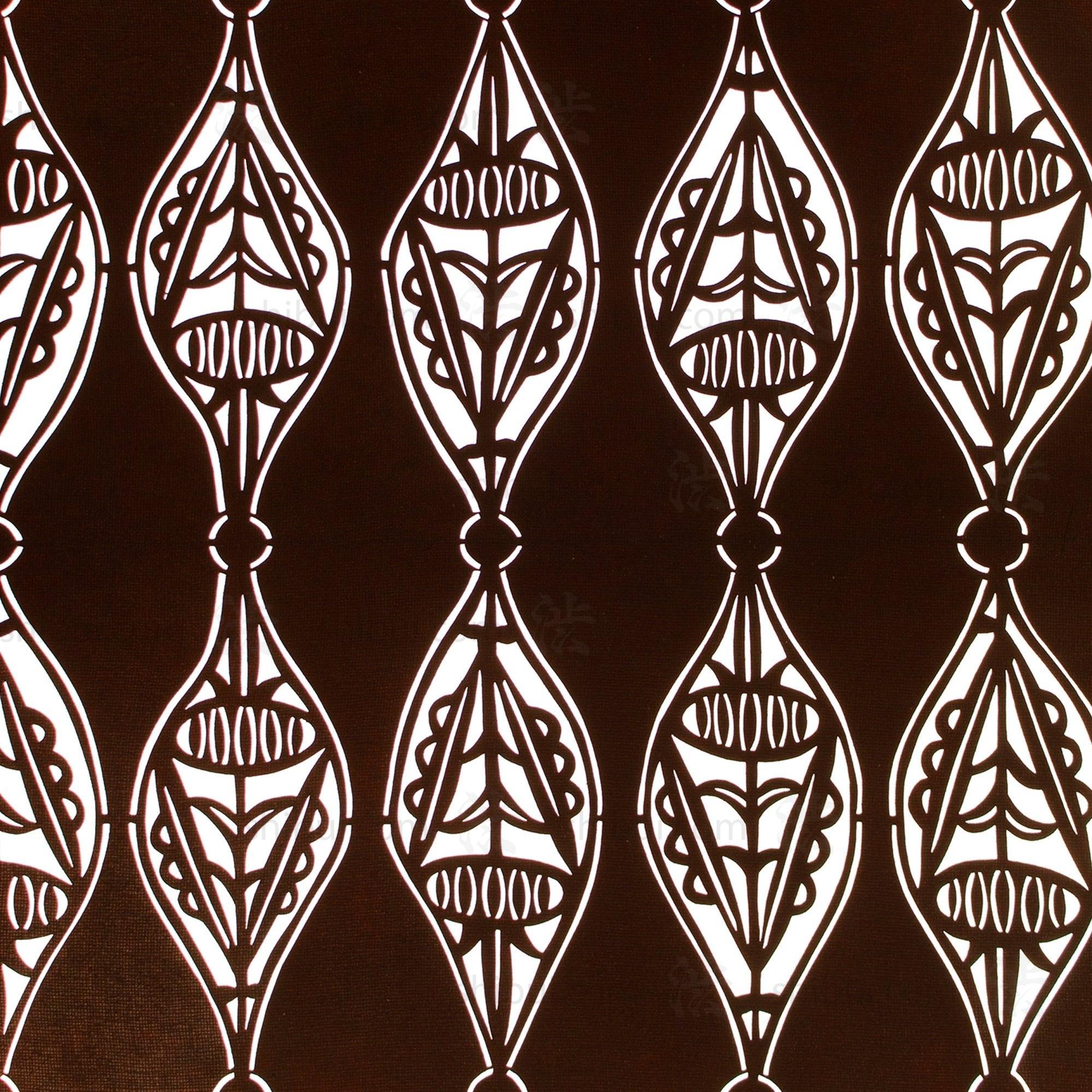 Elliptical Motif Katagami | Japanese Lacquered Paper Stencil