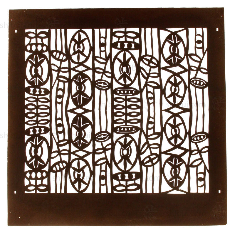 Mid Century Abstract Motif Katagami | Japanese Lacquered Paper Stencil