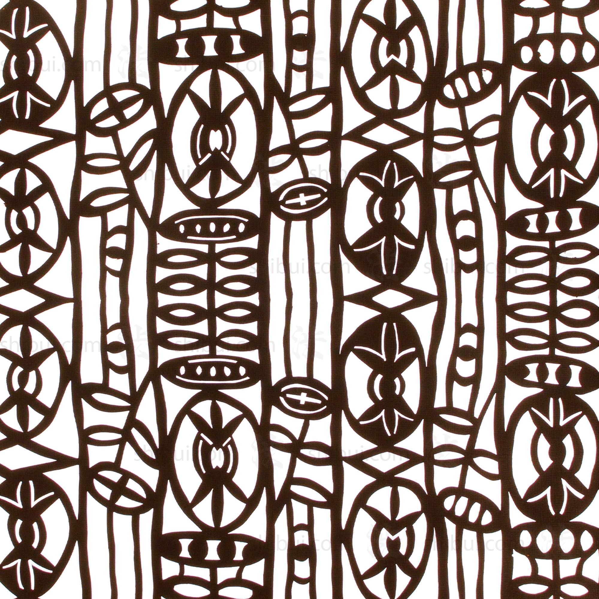 Mid Century Abstract Motif Katagami | Japanese Lacquered Paper Stencil