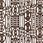 Mid Century Abstract Motif Katagami | Japanese Lacquered Paper Stencil