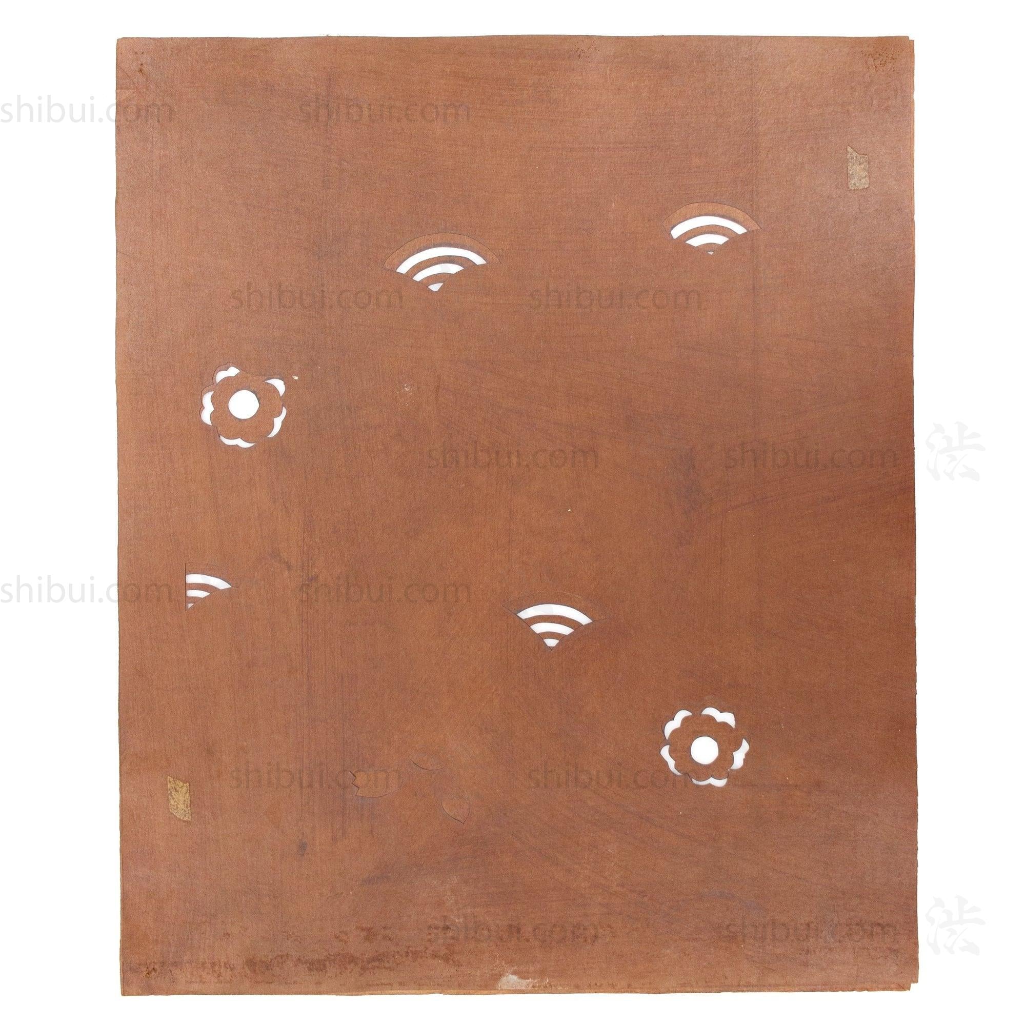 Floral Sky Motif Katagami | Set of 10 Japanese Lacquered Paper Stencils