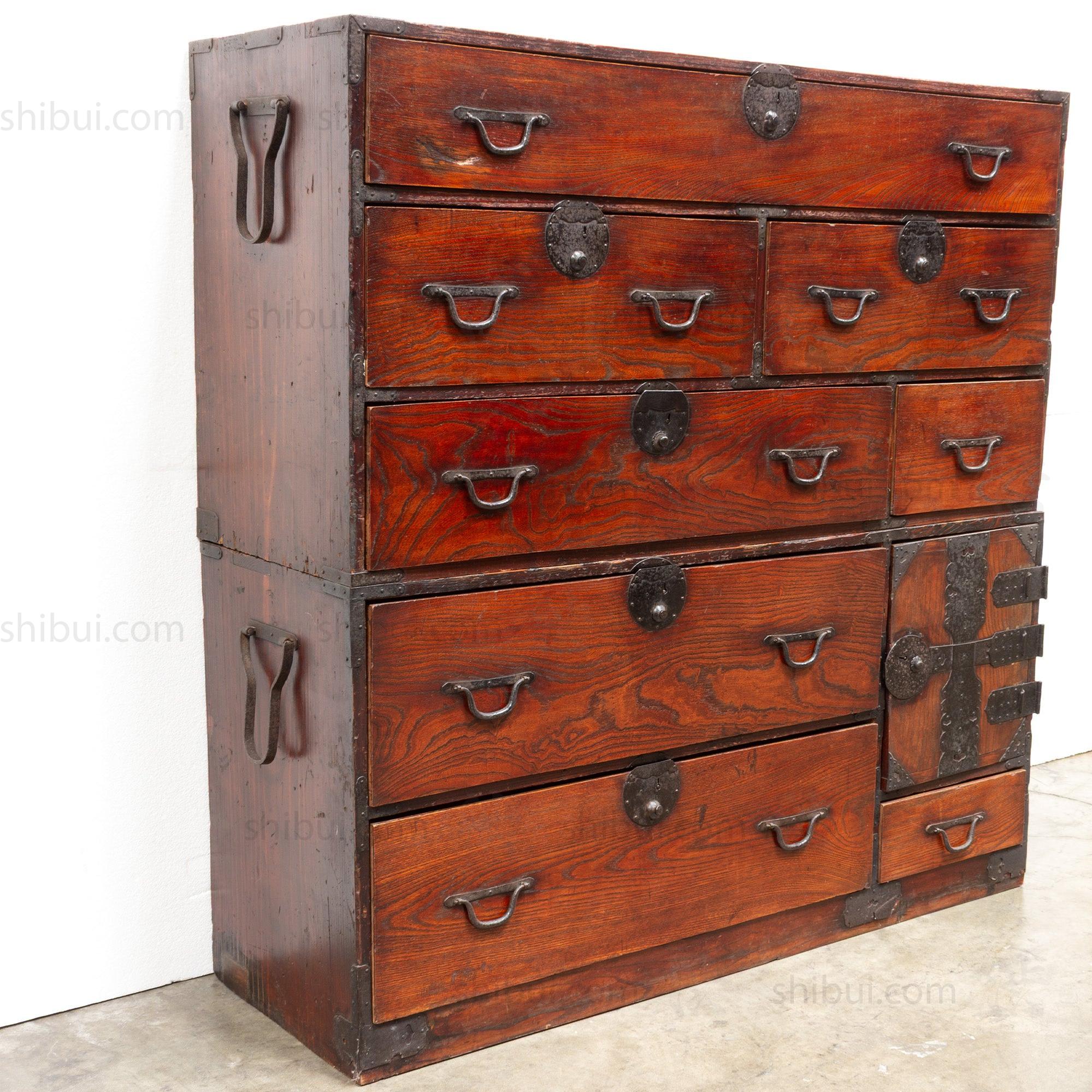 Two Section Clothing Chest from Kansai | Japanese Antique Furniture