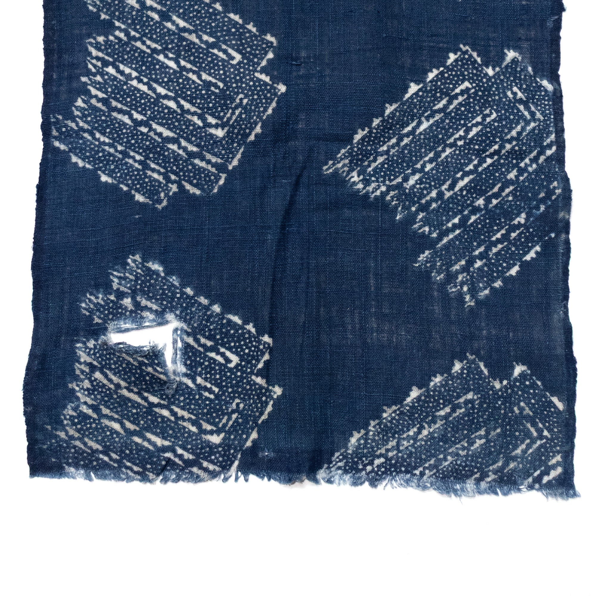 Long Japanese Katazome Textile Panel with Incense Symbol