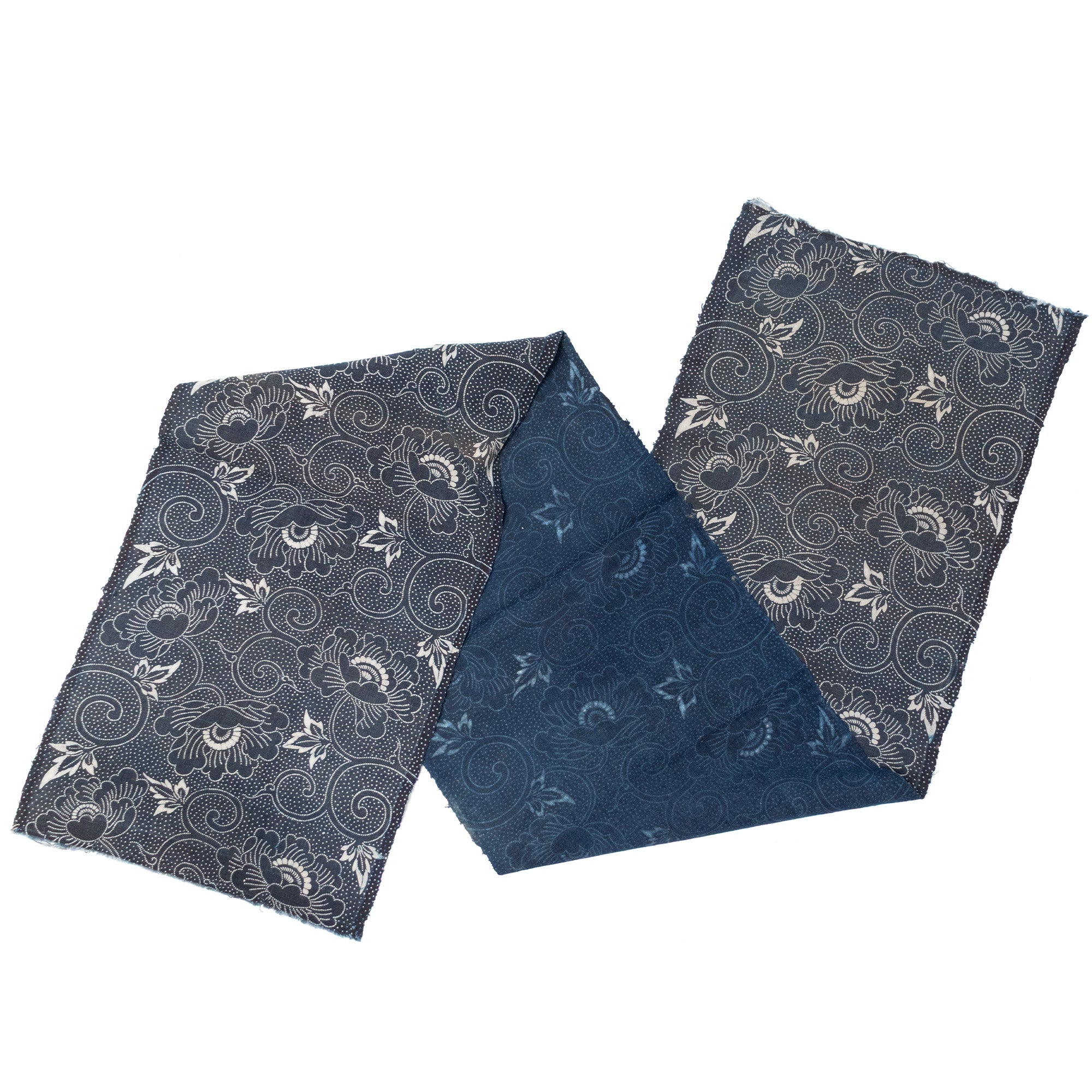 Japanese Stencil Dyed Indigo Katazome Textile Panel