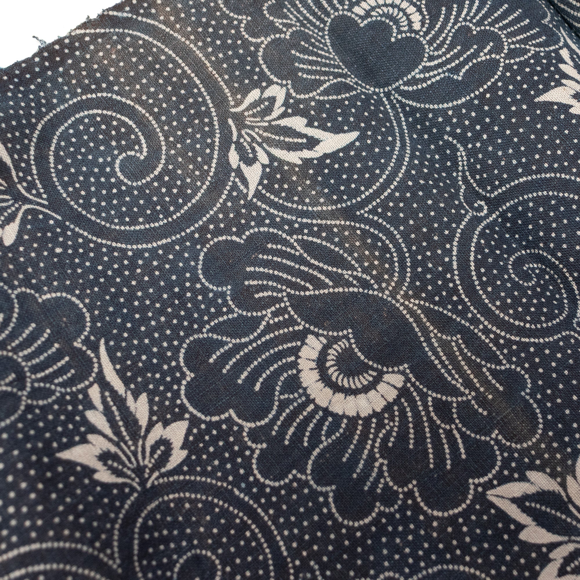 Japanese Stencil Dyed Indigo Katazome Textile Panel