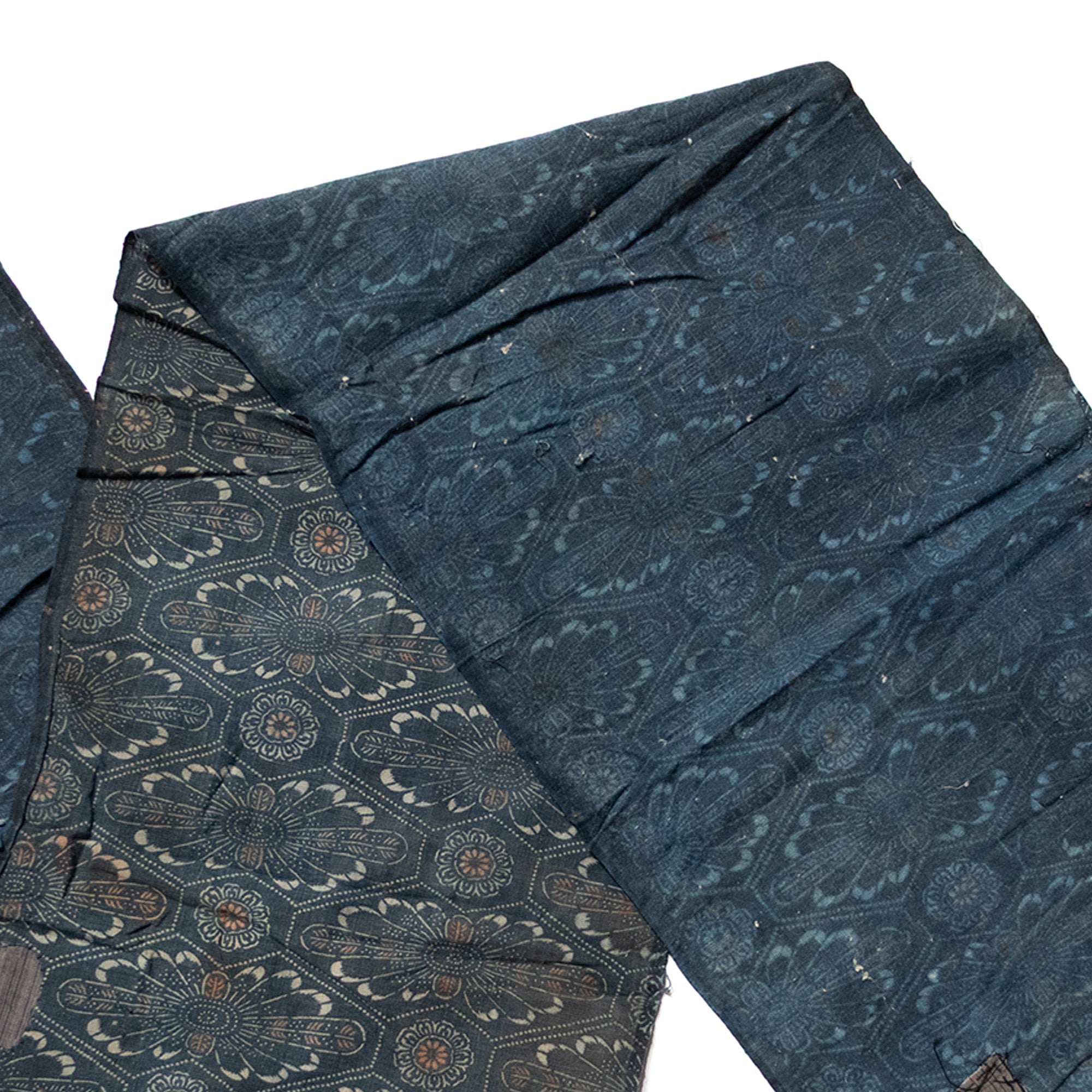Japanese Indigo Katazome Panel With Patches