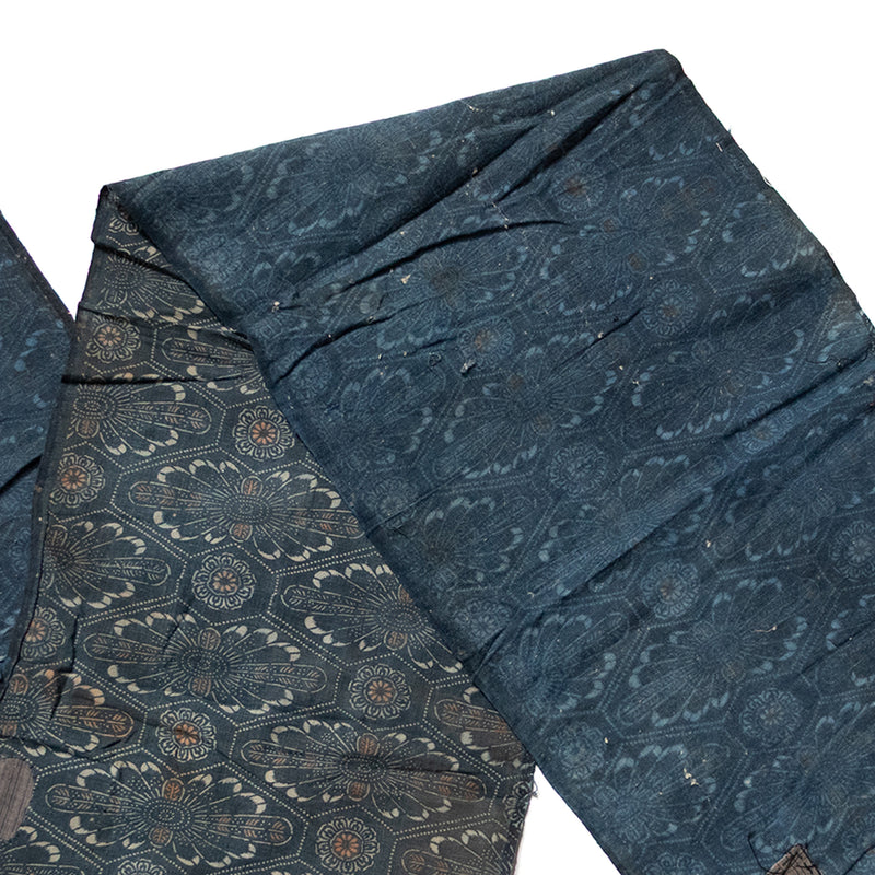 Japanese Indigo Katazome Panel With Patches