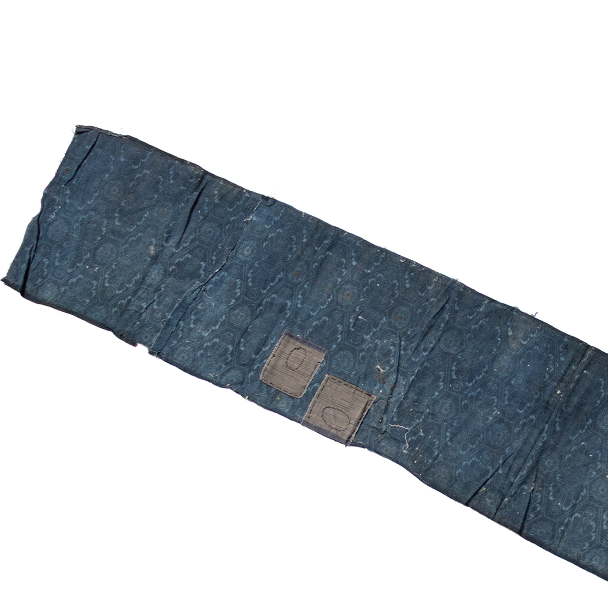 Japanese Indigo Katazome Panel With Patches