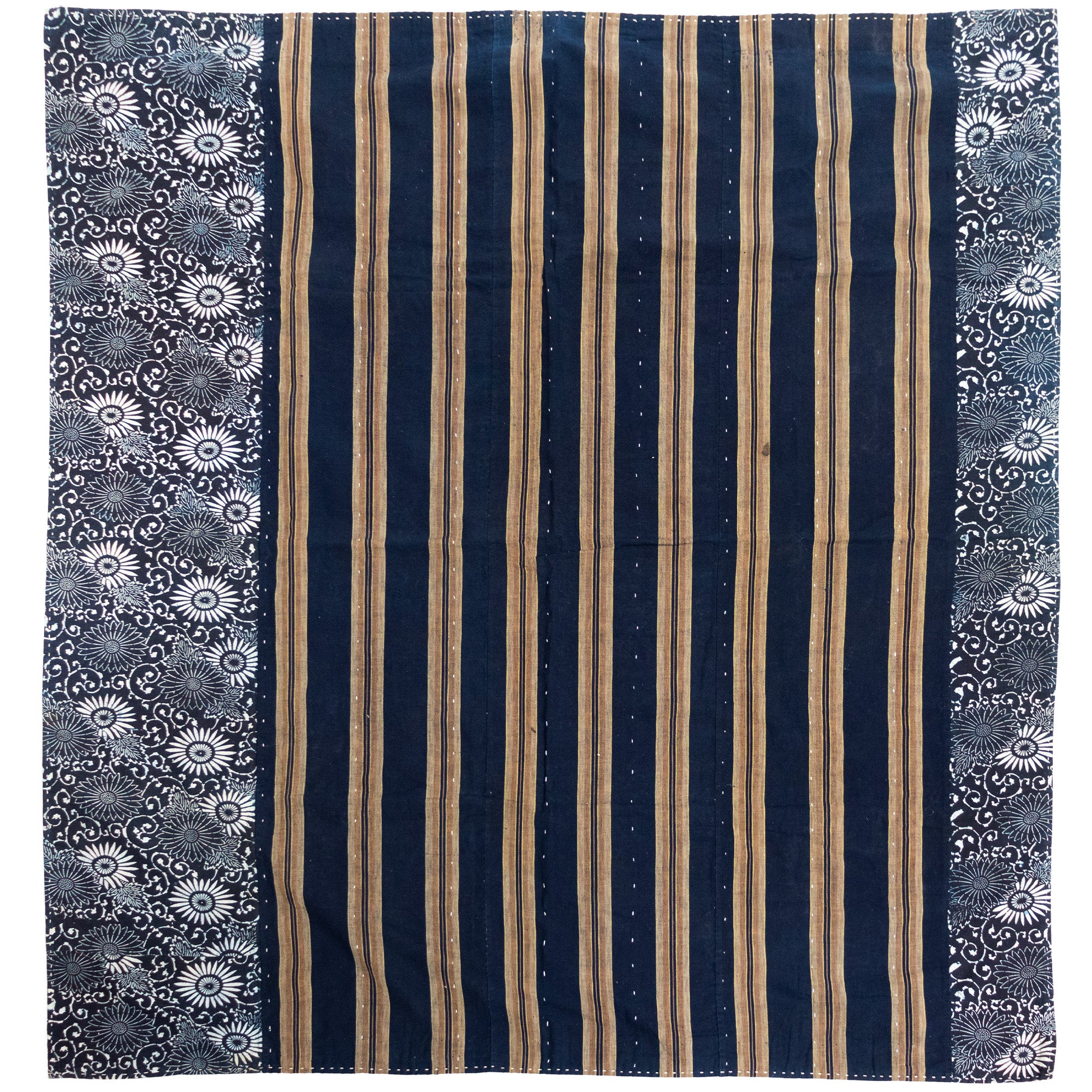 Katazome & Shima Blanket | Japanese Stencil Resisted Indigo Dyed Cotton