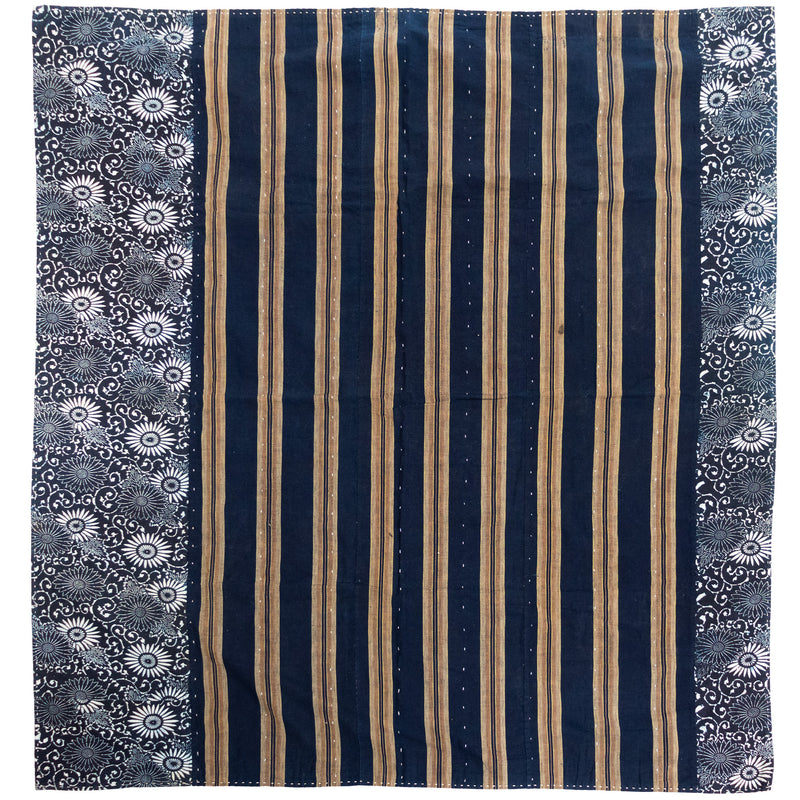 Katazome & Shima Blanket | Japanese Stencil Resisted Indigo Dyed Cotton
