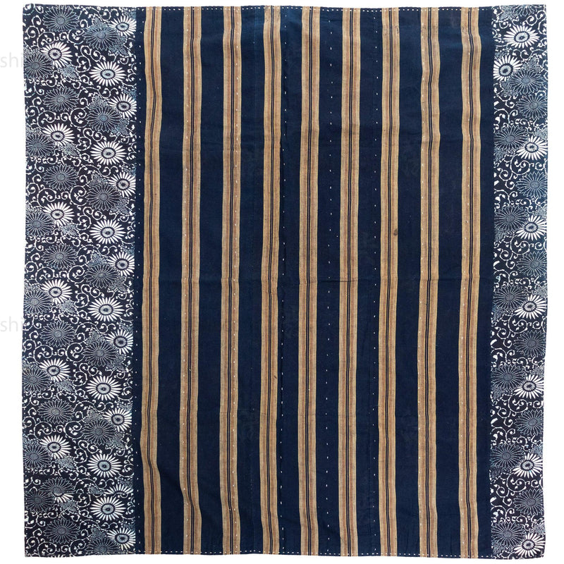 Katazome & Shima Blanket | Japanese Stencil Resisted Indigo Dyed Cotton