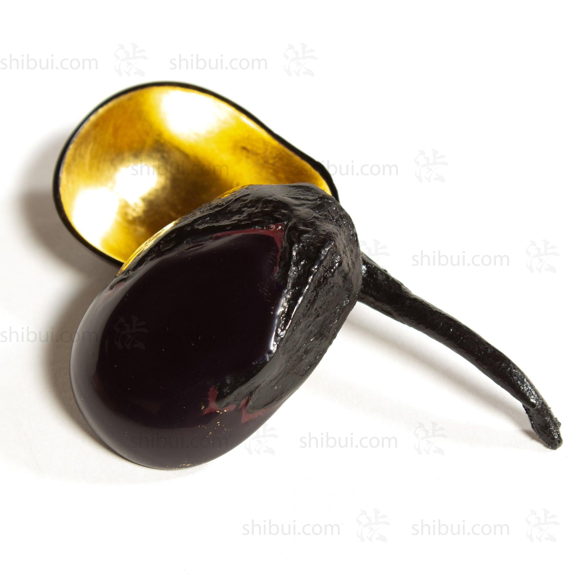 Lacquered Eggplant Kogo | Japanese Incense Storage Container