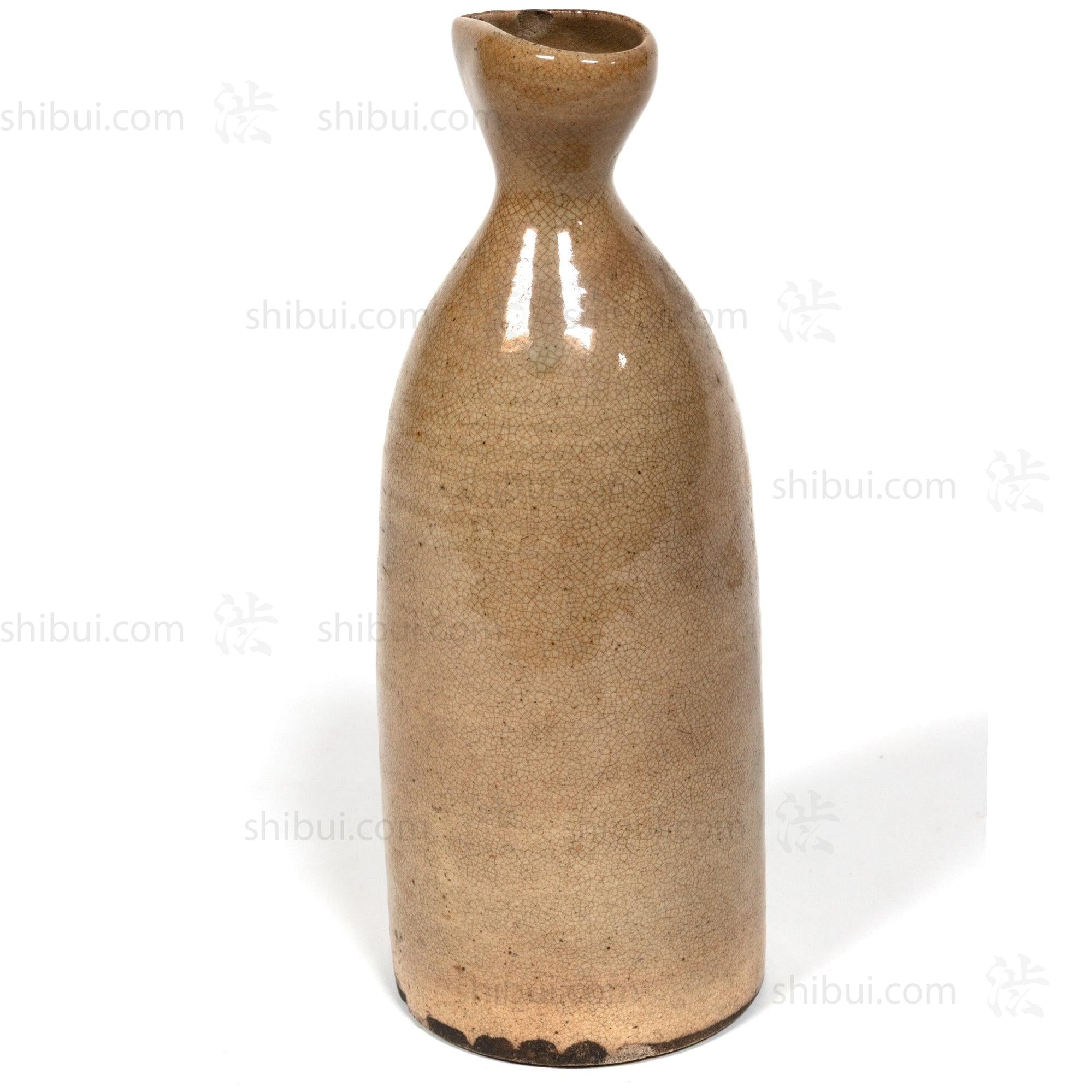 Seto Sake Bottle - Antique Japanese Rice Wine Bottle