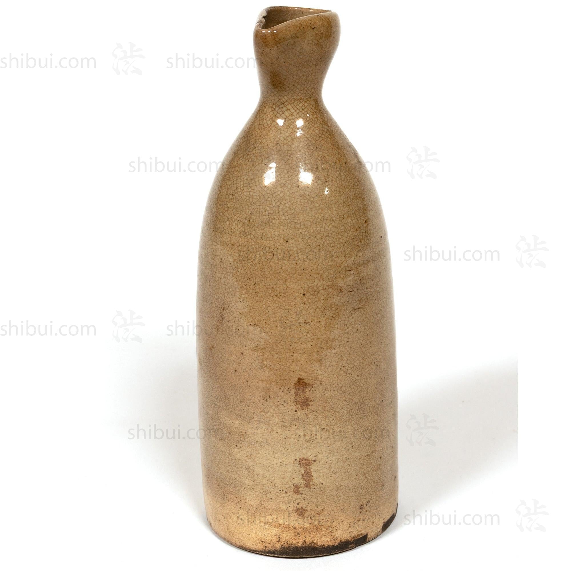 Seto Sake Bottle - Antique Japanese Rice Wine Bottle