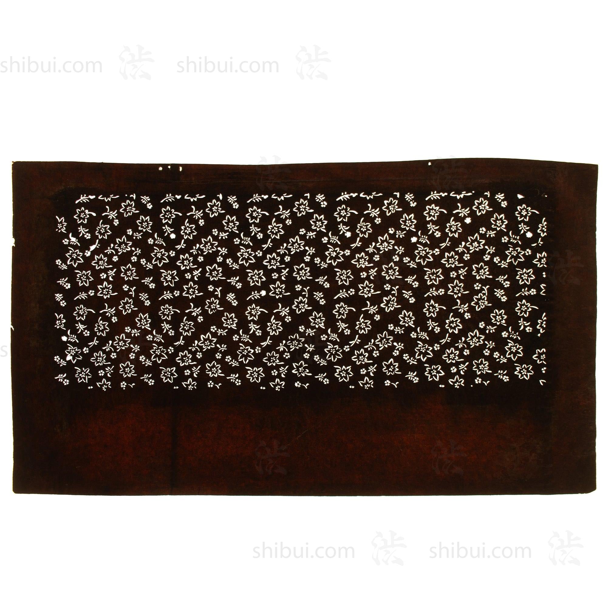 Hand Cut Floral Katagami | Japanese Lacquered Paper Stencil