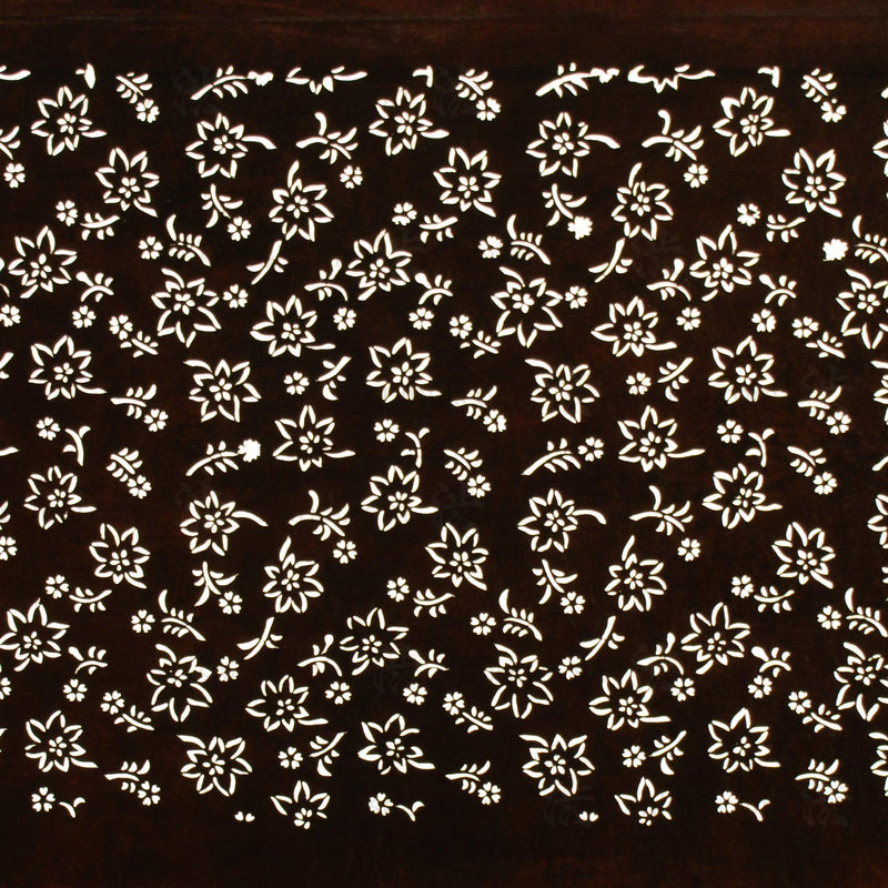 Hand Cut Floral Katagami | Japanese Lacquered Paper Stencil